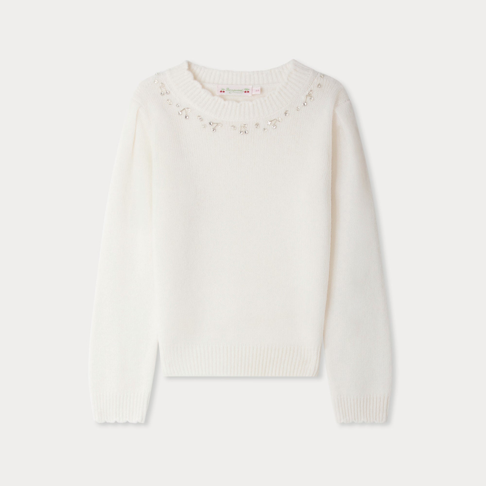 Girls White Cashmere Sweater