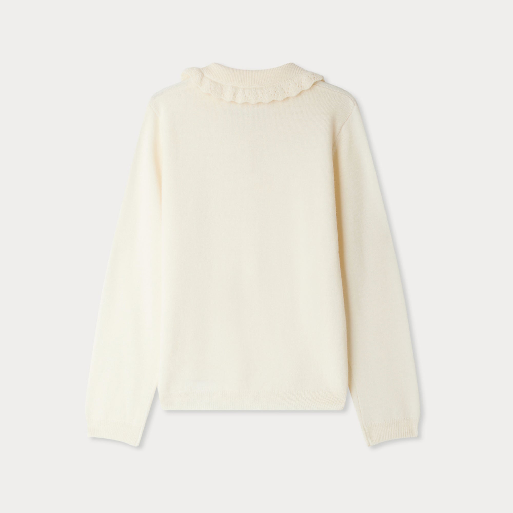 Girls White Wool Sweater