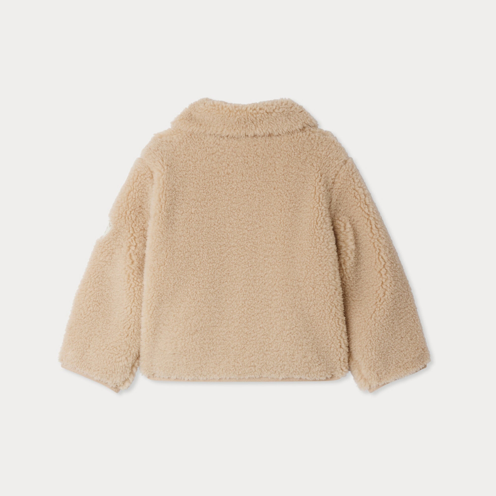 Girls Beige Faux Fur Jacket