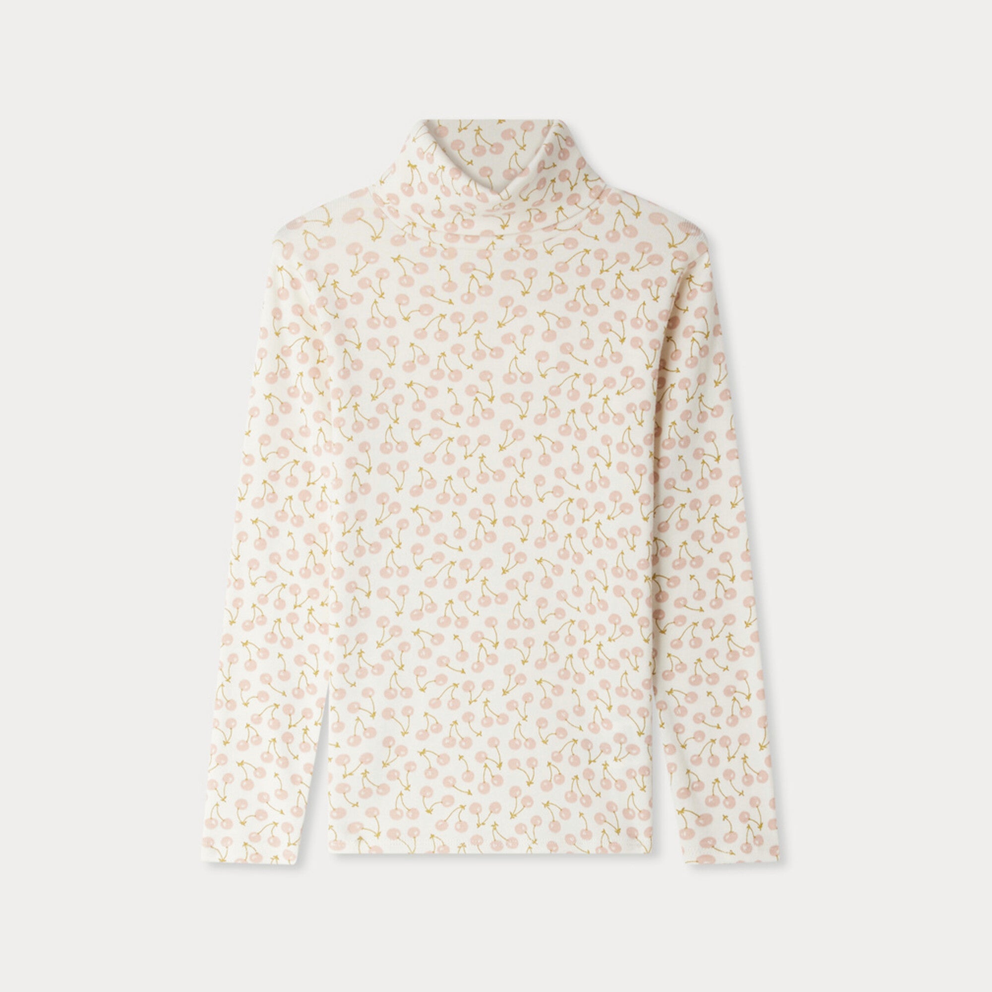 Girls Pink Cherry Printed Cotton Top