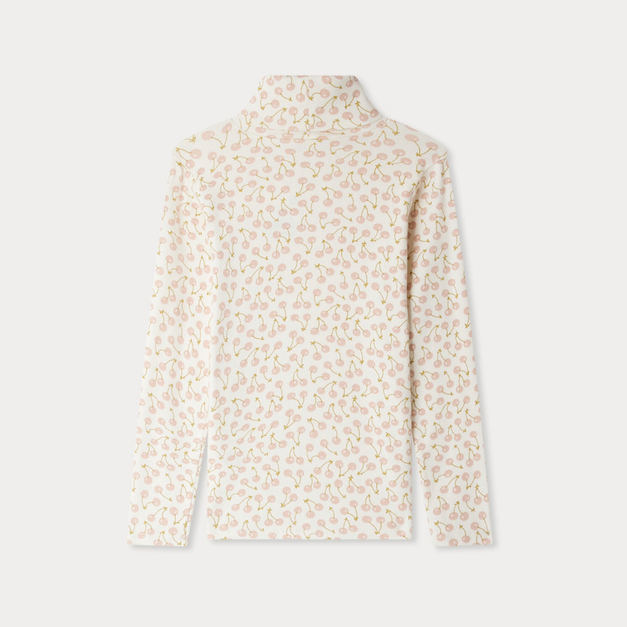 Girls Pink Cherry Printed Cotton Top