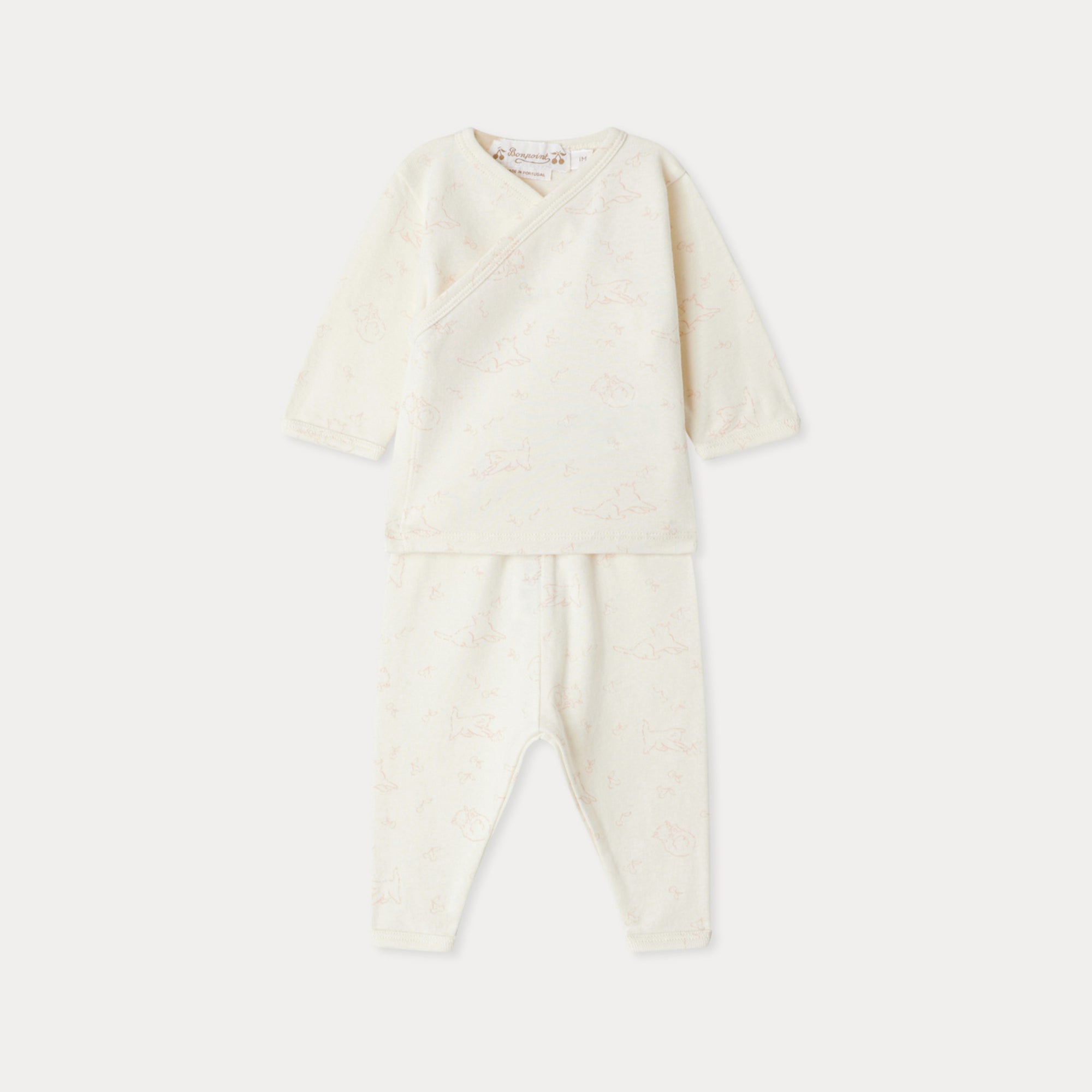 Baby Girls White Printed Cotton Set