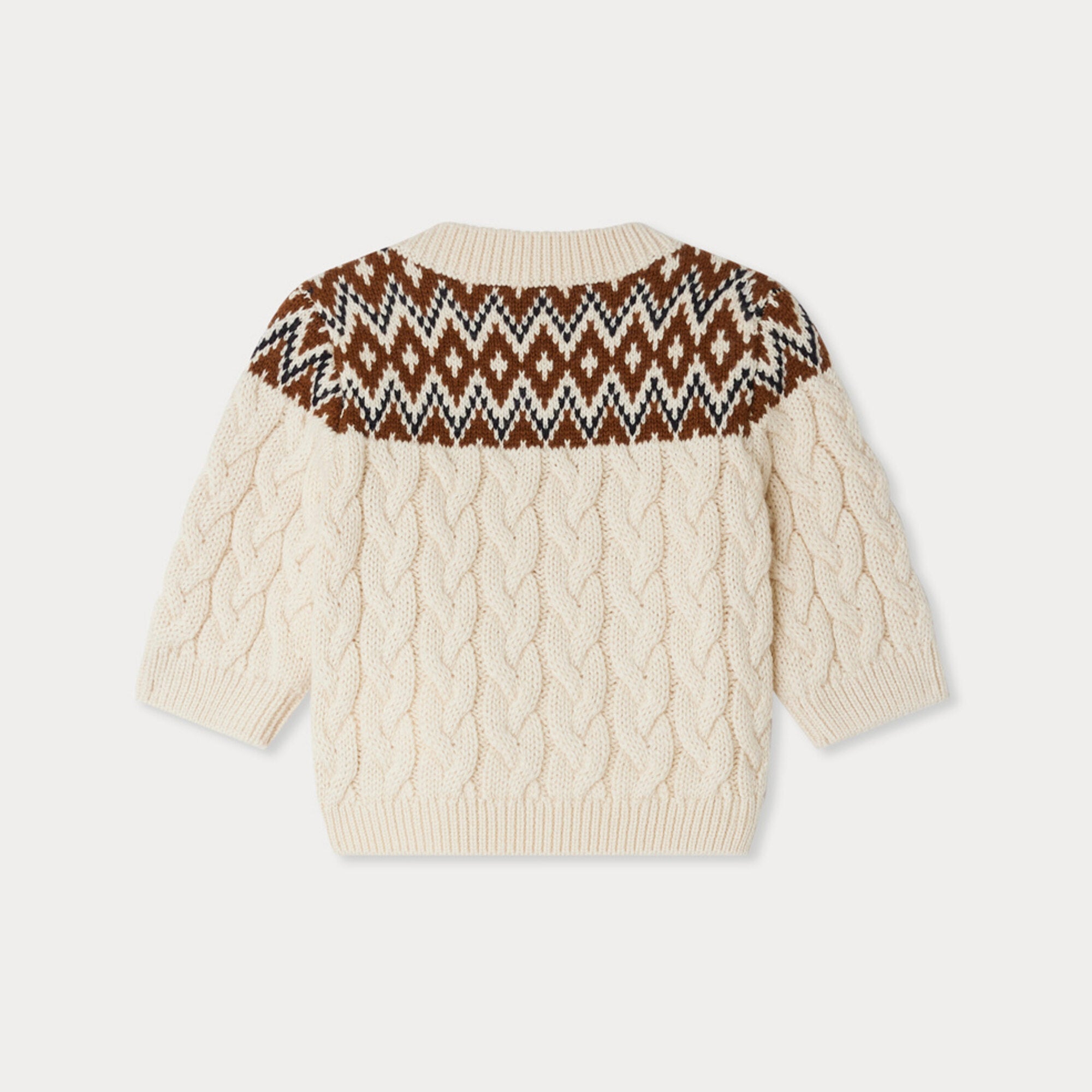 Baby Boys White Knit Wool Sweater