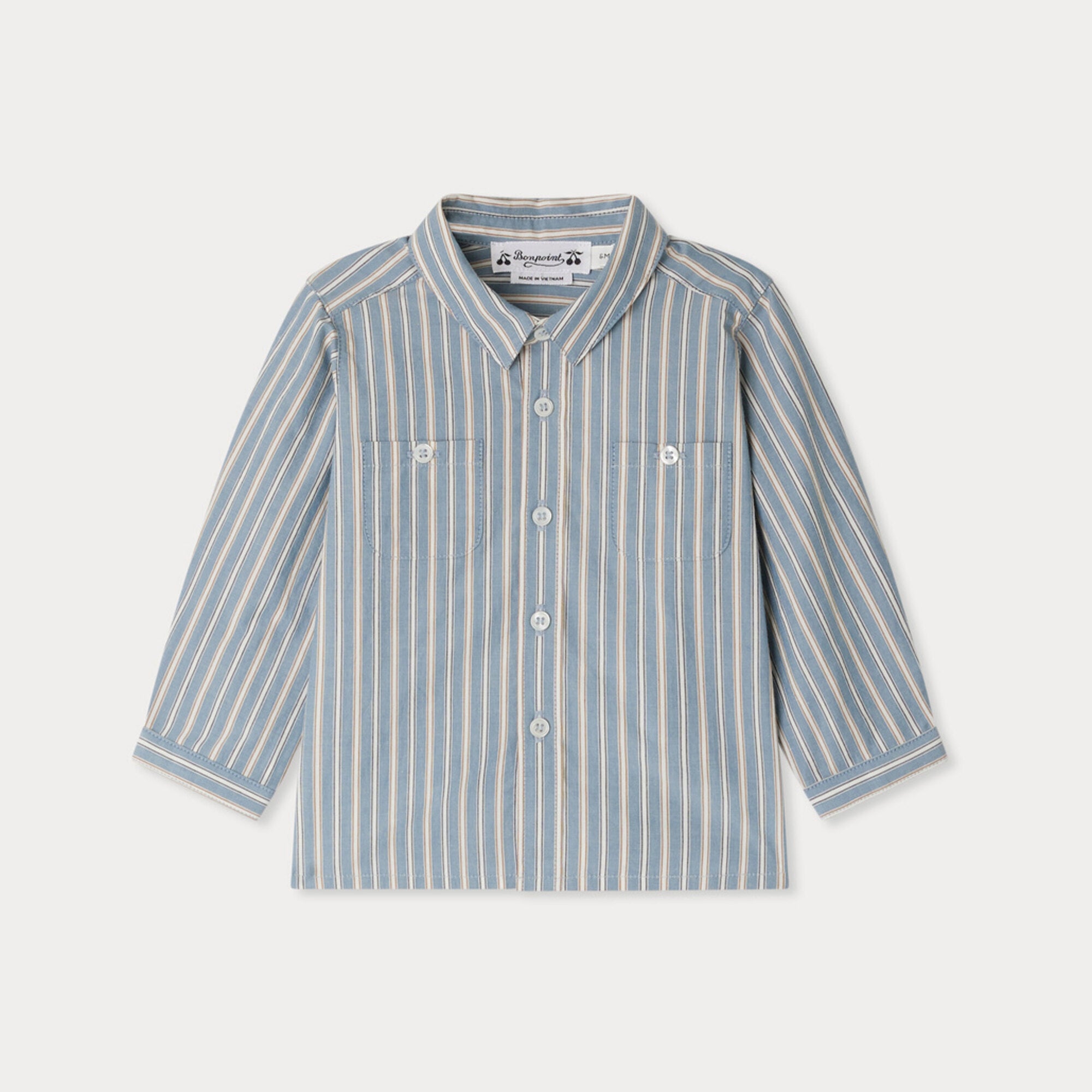 Baby Boys Blue Stripes Cotton Shirt