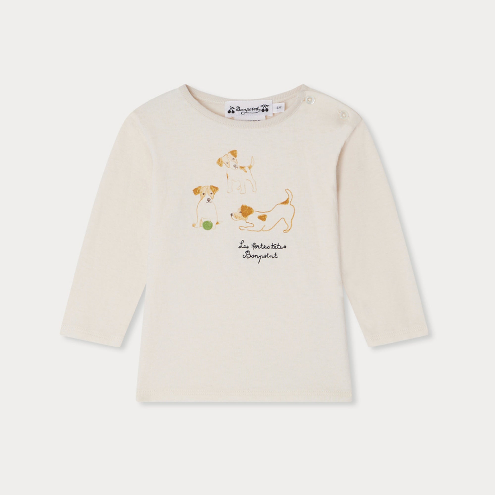 Baby Boys Ivory Printed Cotton T-Shirt