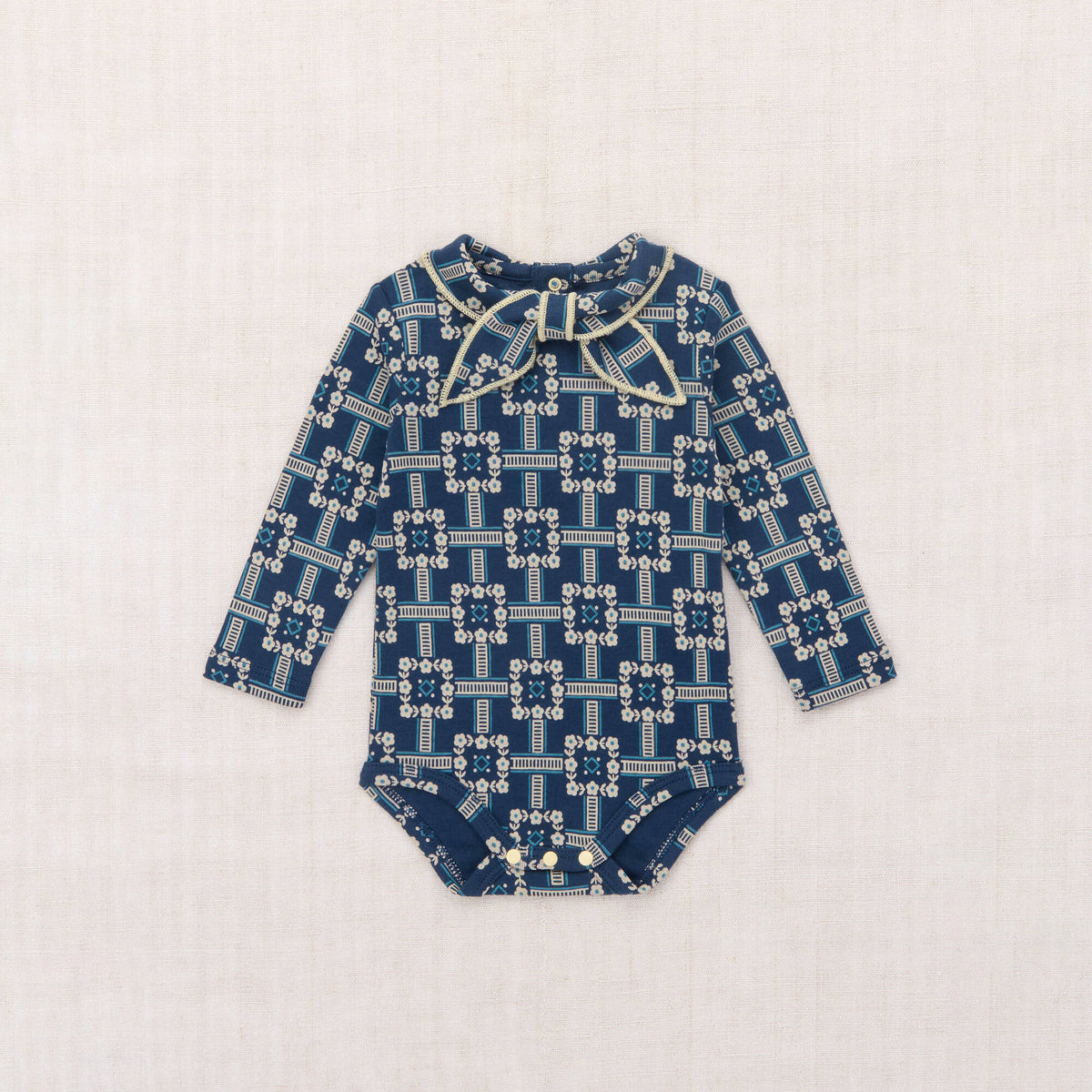 Baby Boys & Girls Blue Floral Cotton Babysuit