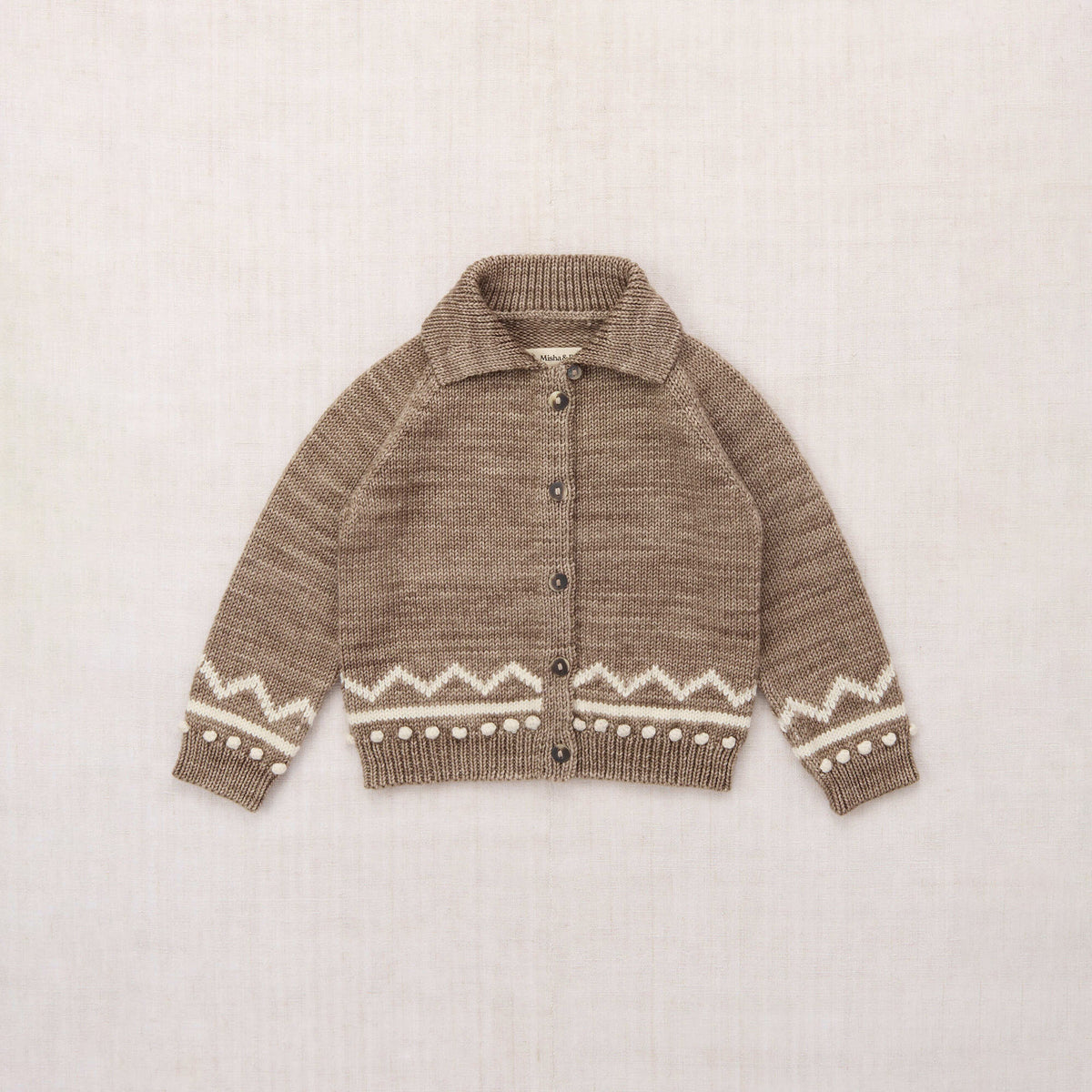 Boys & Girls Light Brown Wool Cardigan