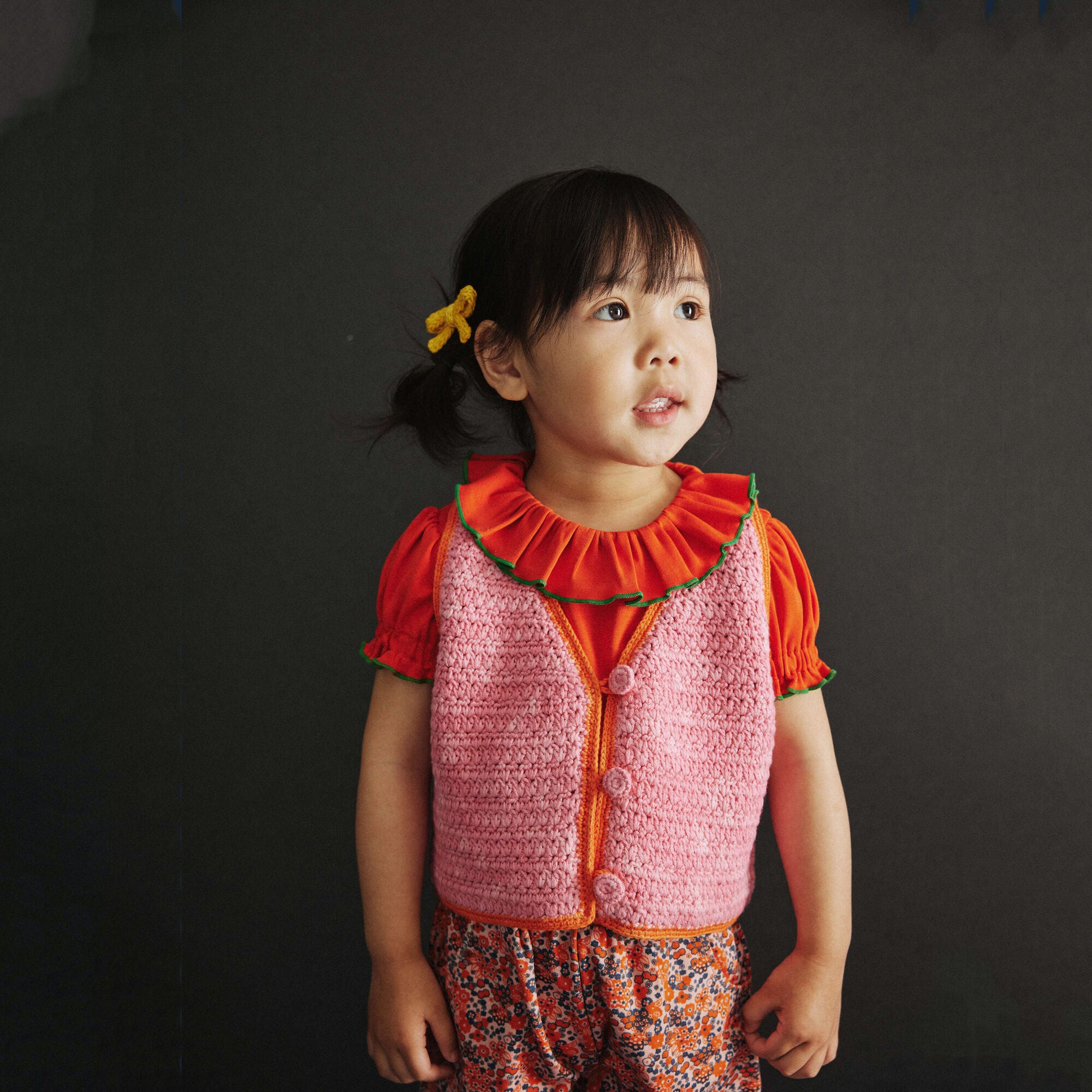 Girls Pink Cotton Gilet
