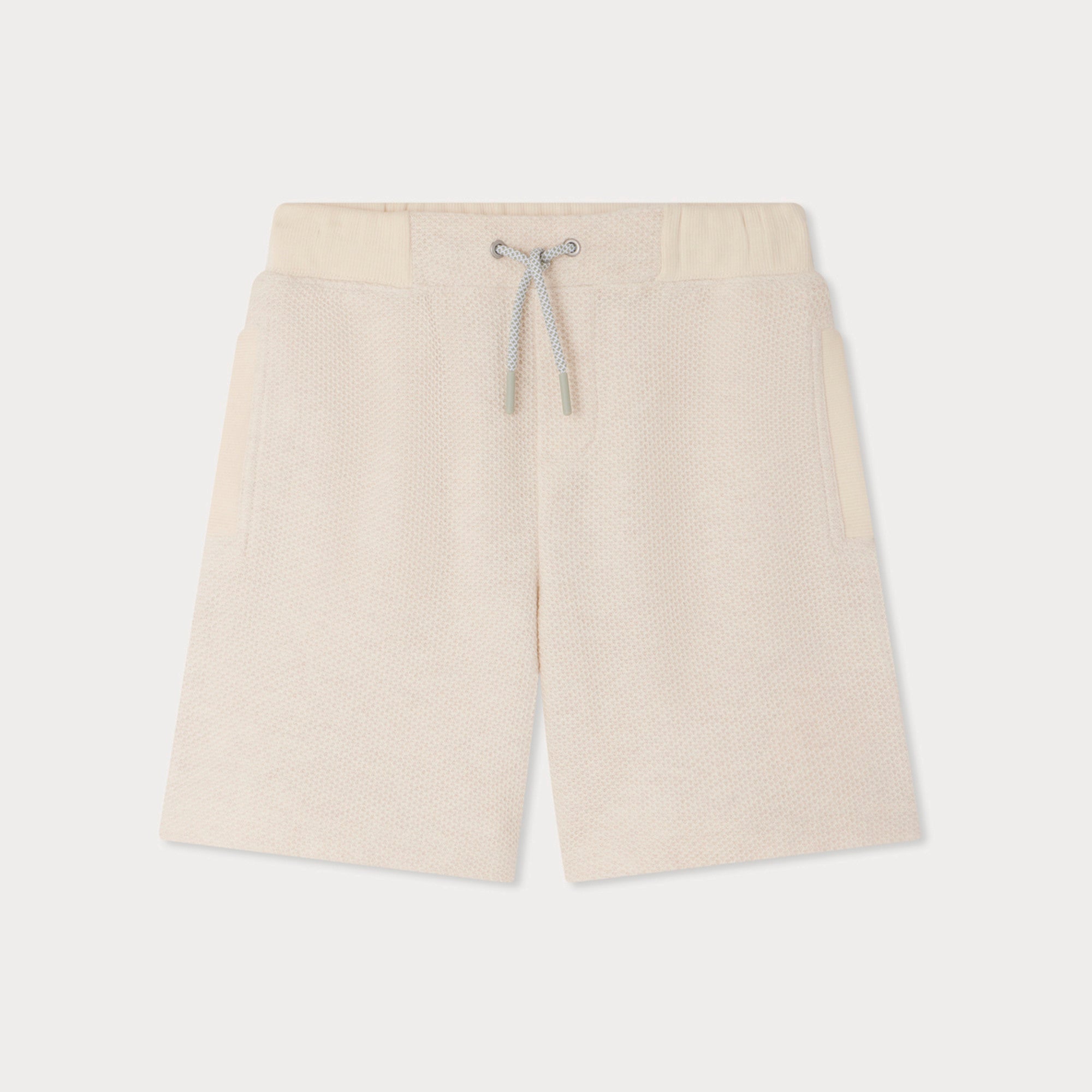 Boys White Cotton Shorts