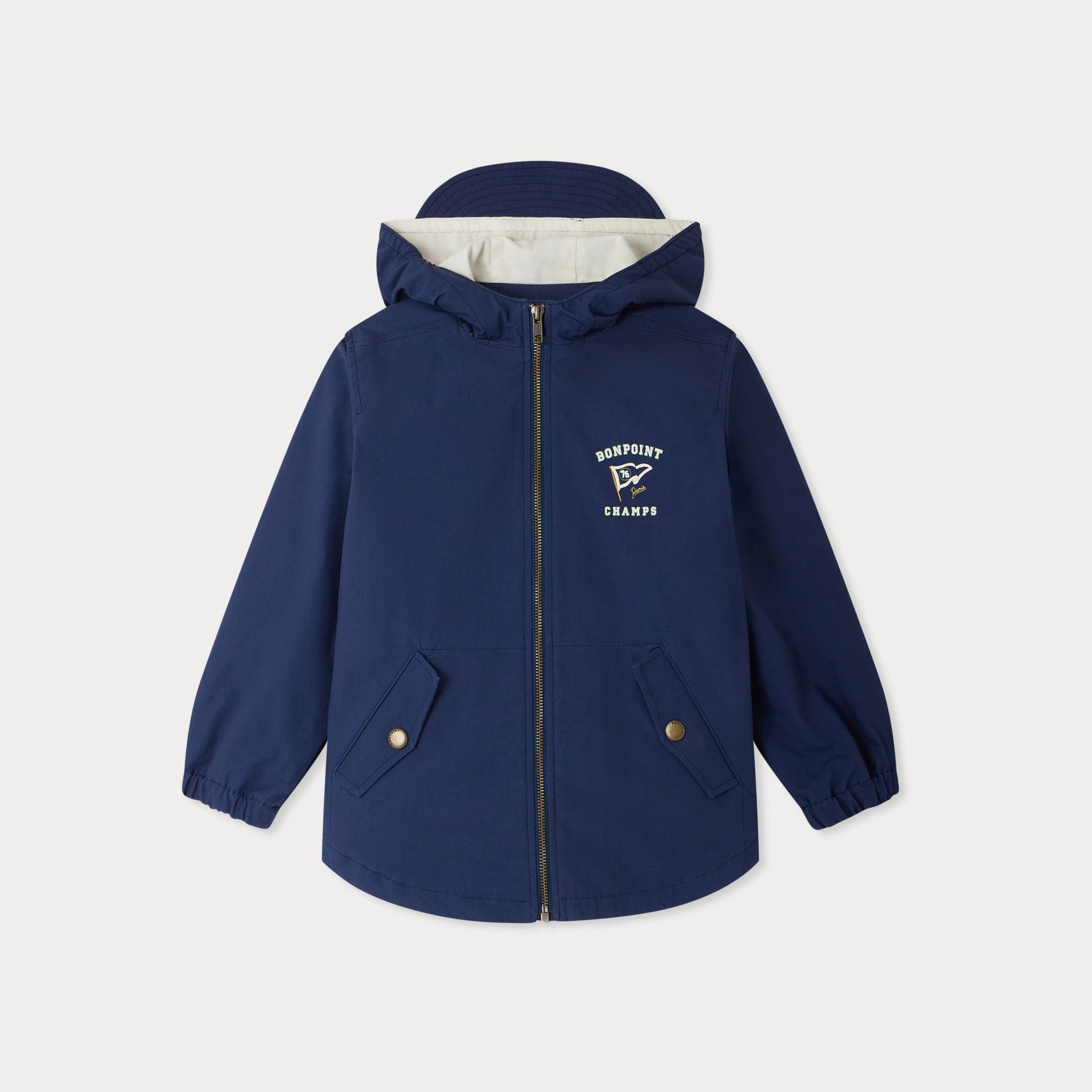 Boys Blue Hooded Cotton Jacket