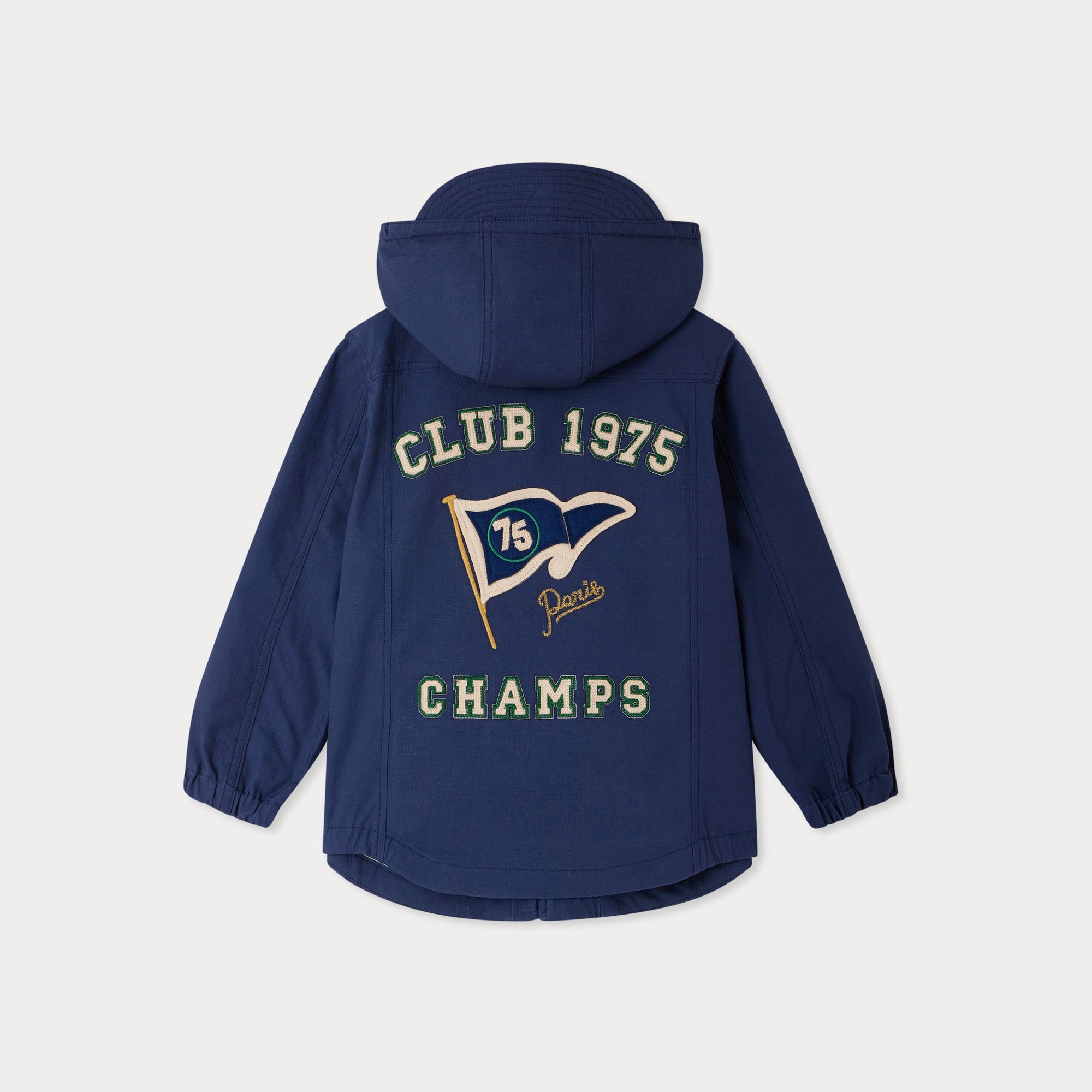 Boys Blue Hooded Cotton Jacket