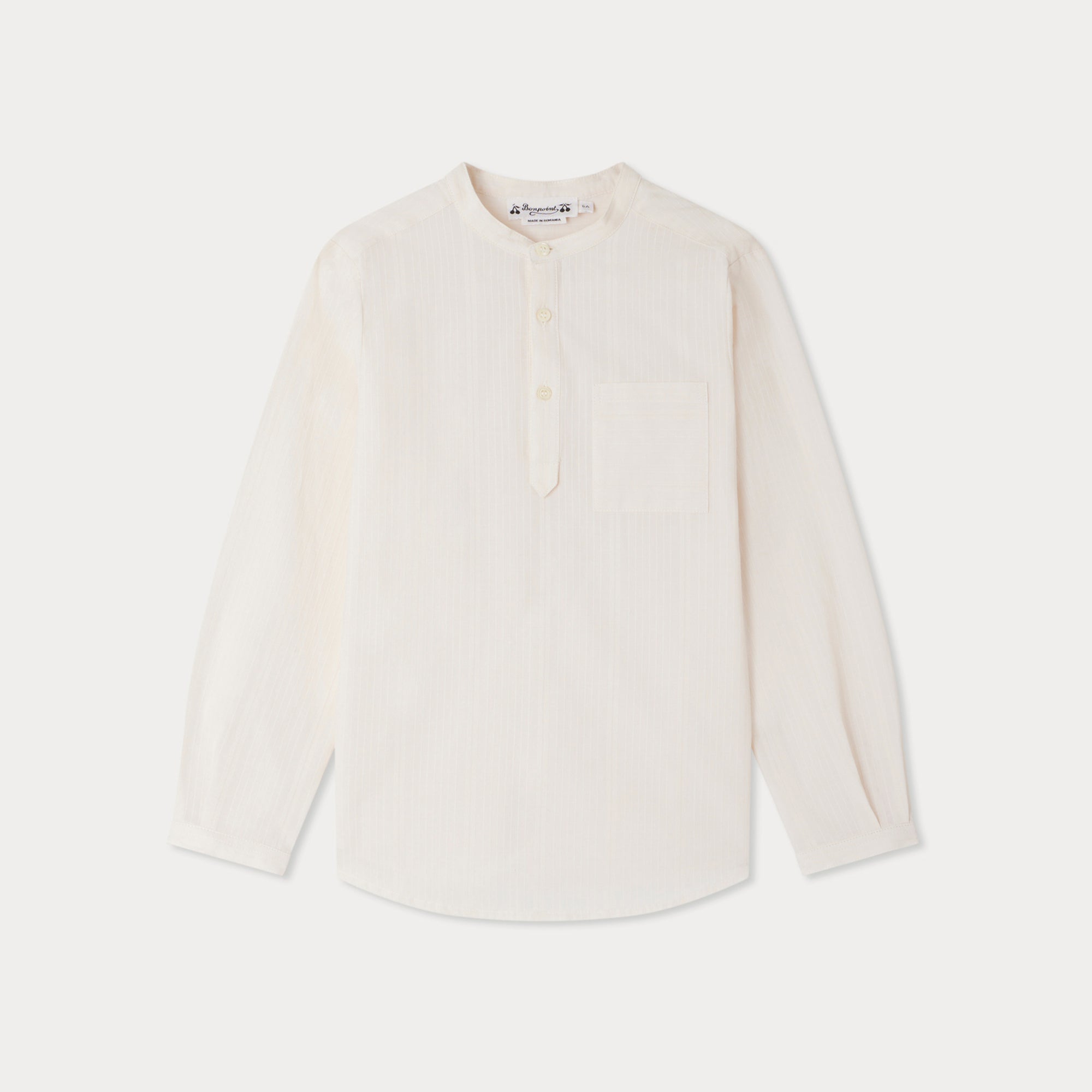 Boys White Stripes Cotton Shirt