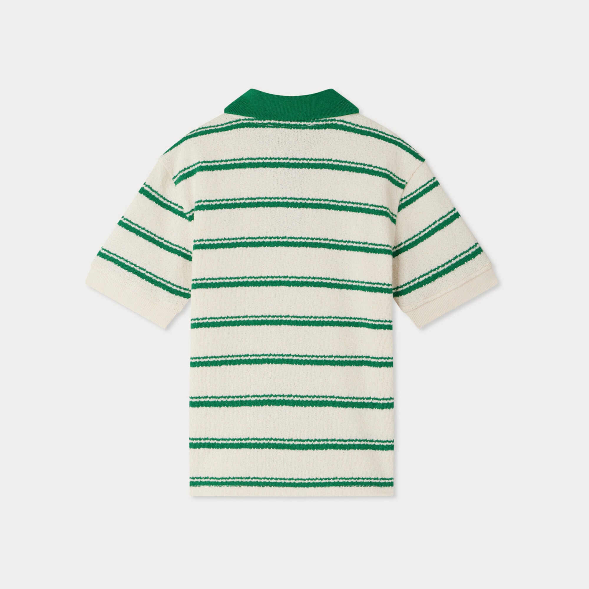 Boys Green Stripes Cotton Polo Shirt