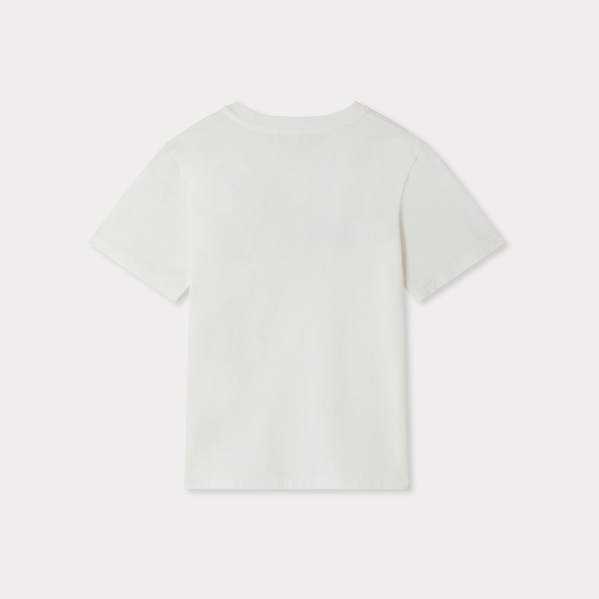Boys White Printed Cotton T-Shirt