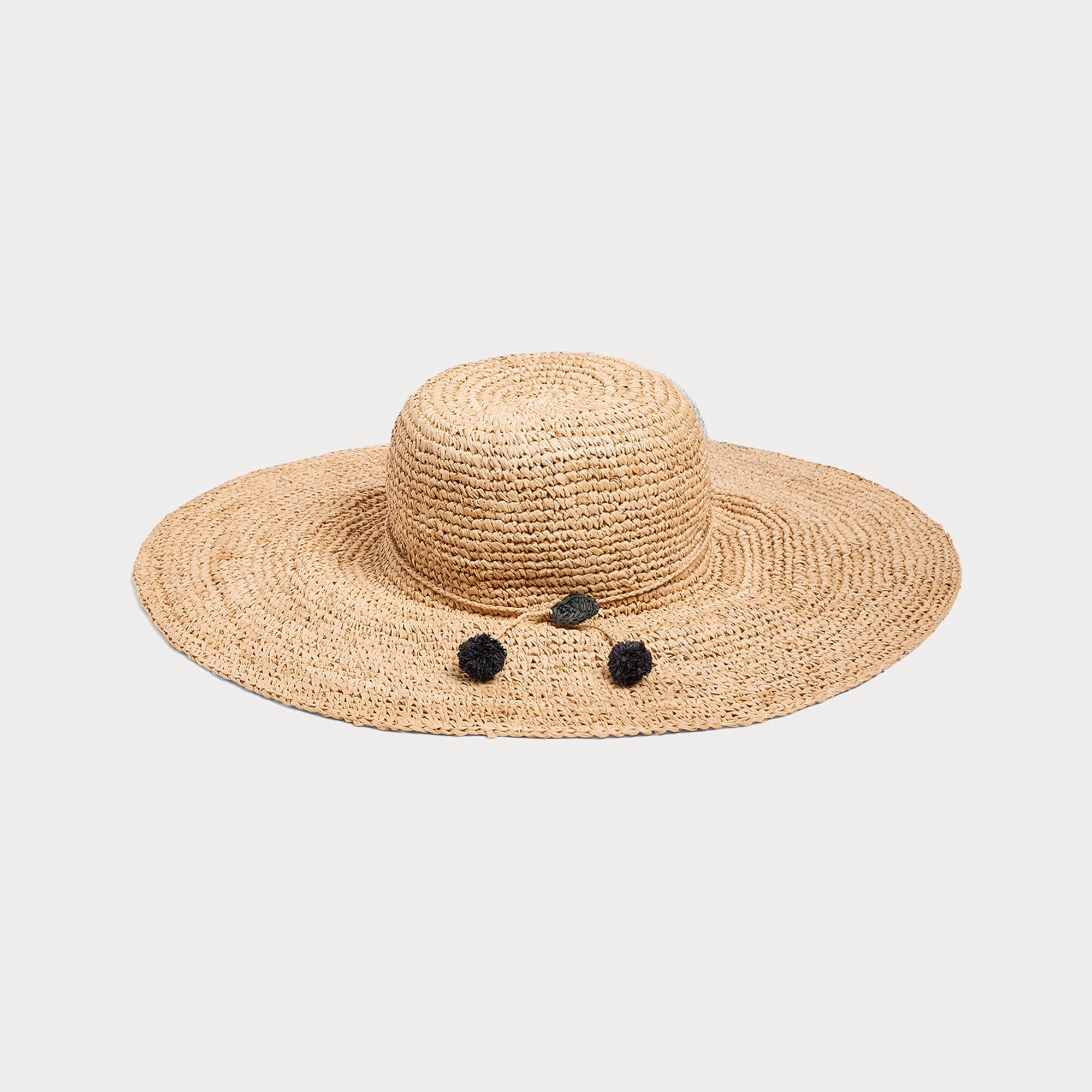 Girls Beige Raffia Sun Hat