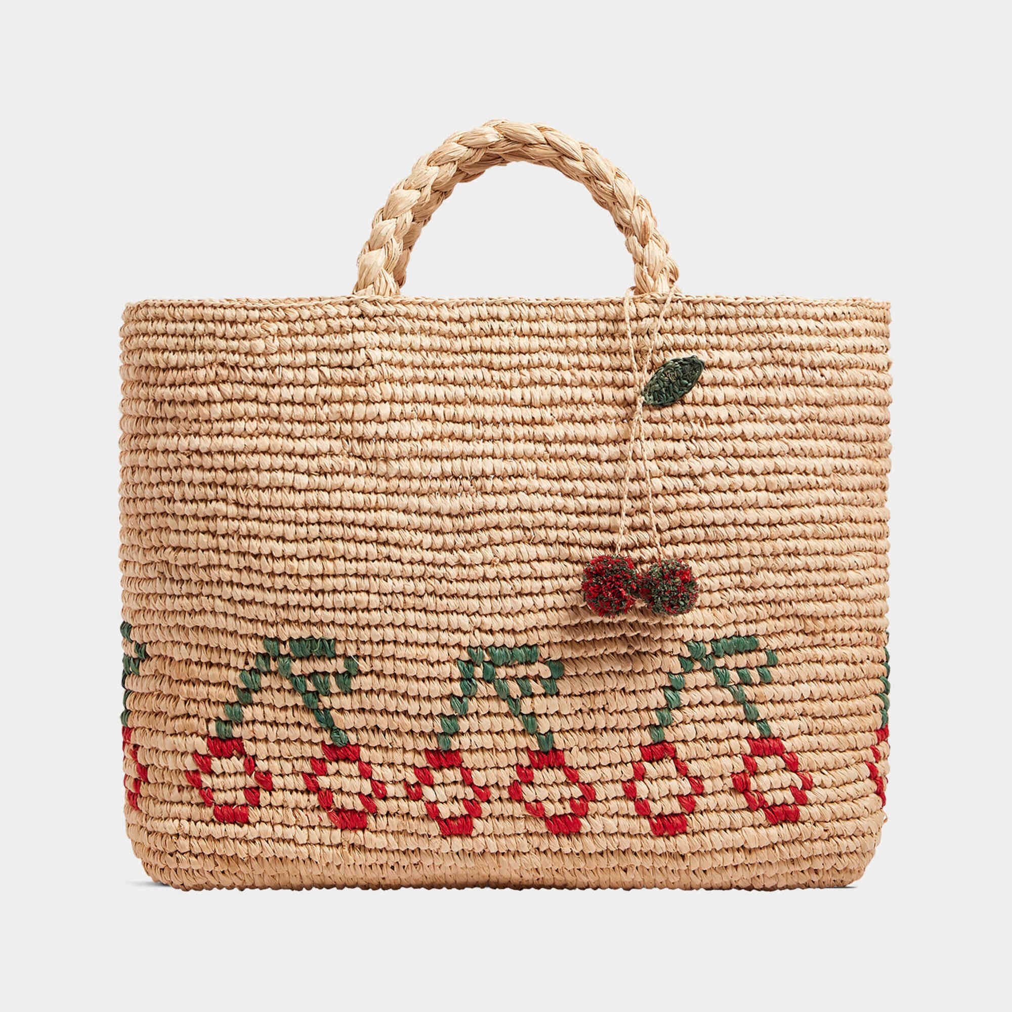 Girls Beige Raffia Handbag(41x25x11cm)