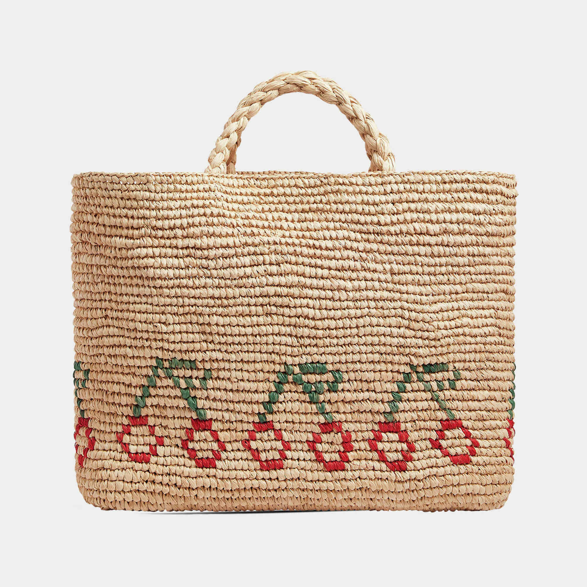 Girls Beige Raffia Handbag(41x25x11cm)