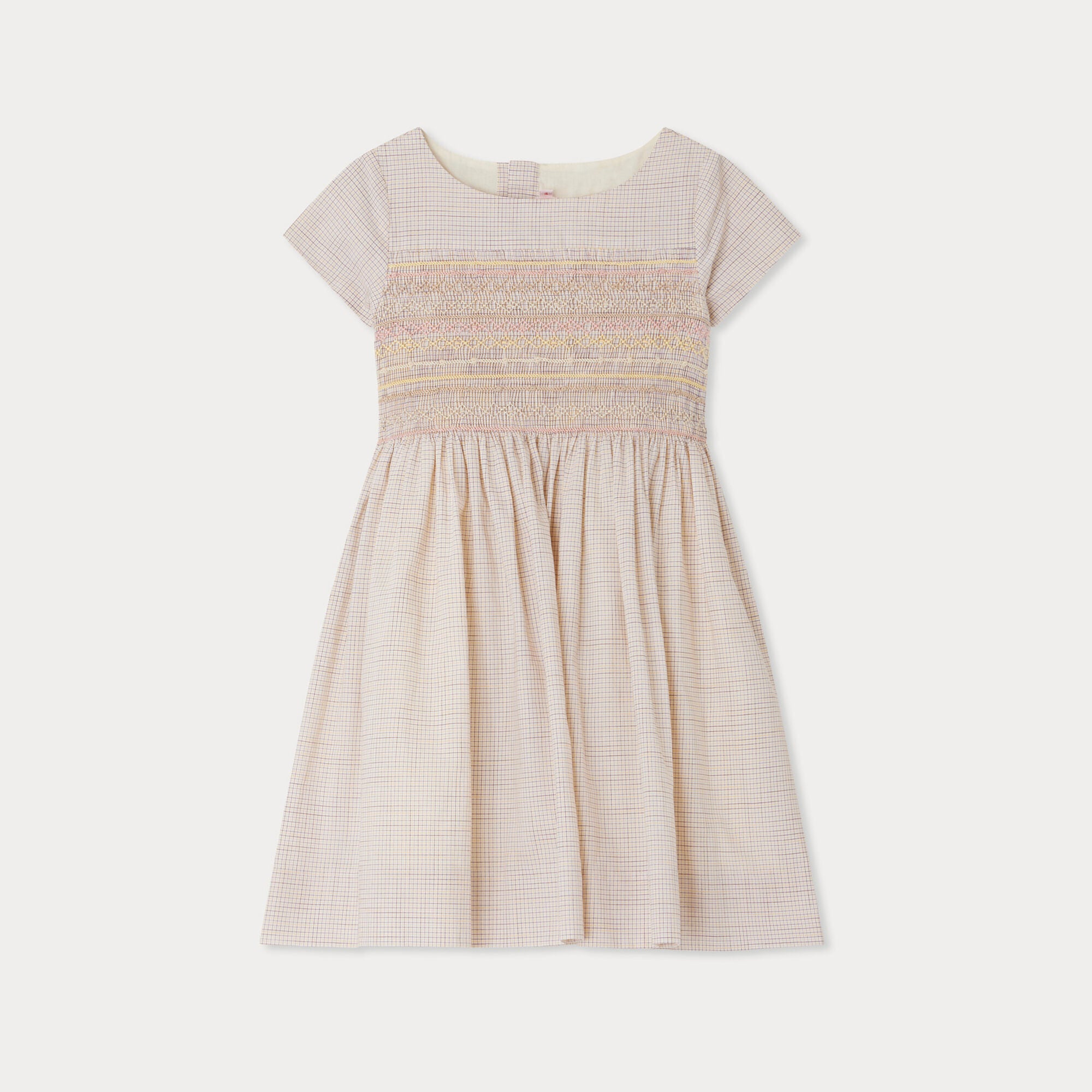 Girls Pink Check Cotton Dress