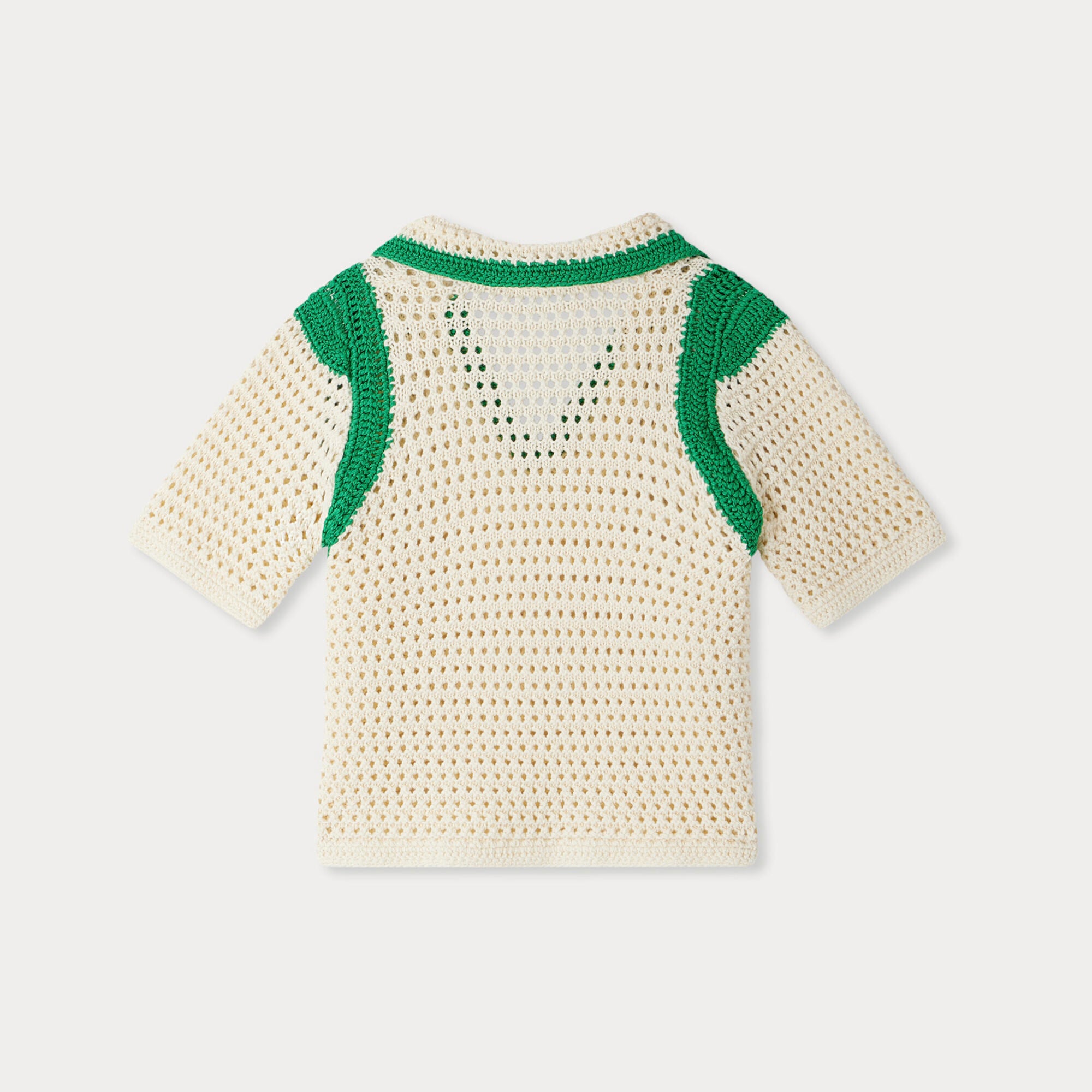 Girls White Hollow Cotton Knit Sweater