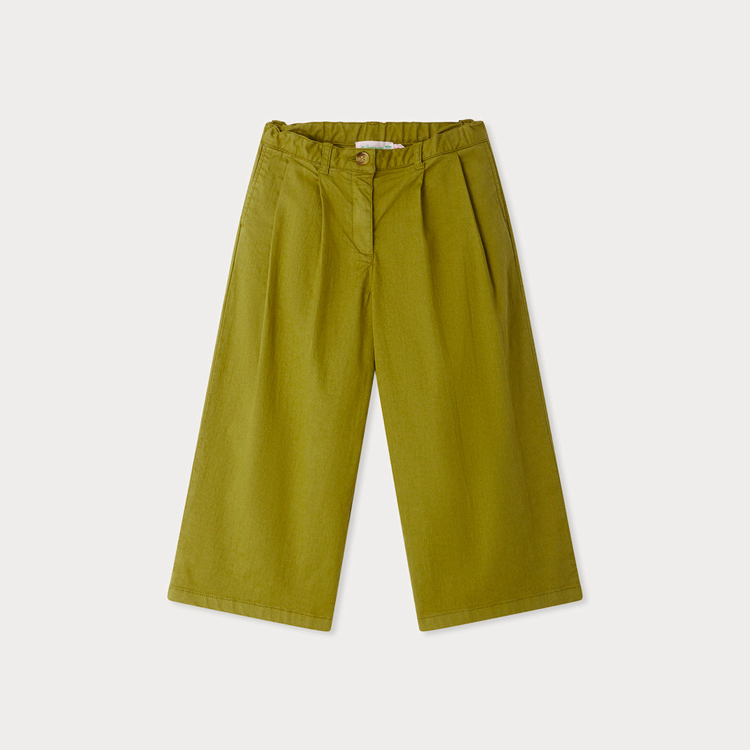 Girls Green Cotton Trousers