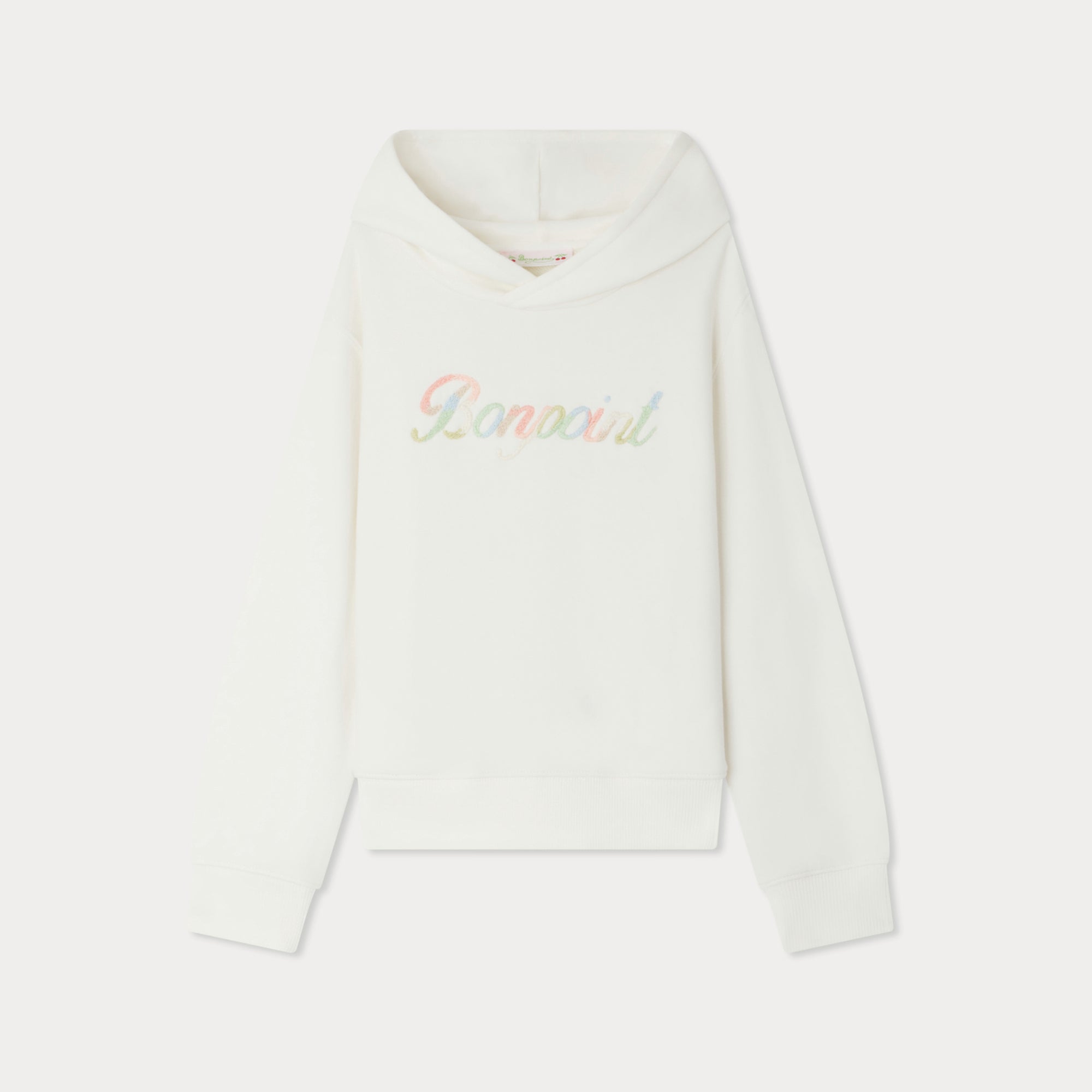 Girls White Embroidered Cotton Sweatshirt
