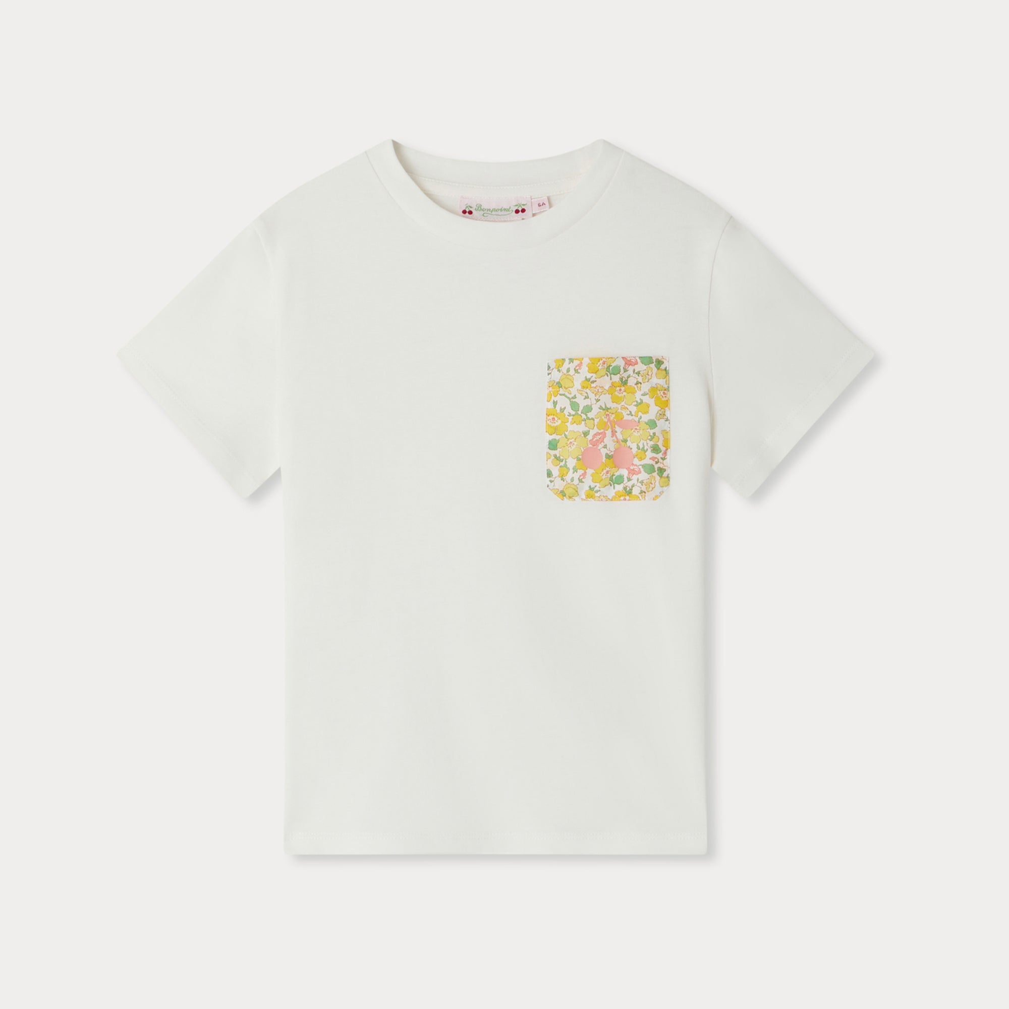 Girls White Cotton T-Shirt