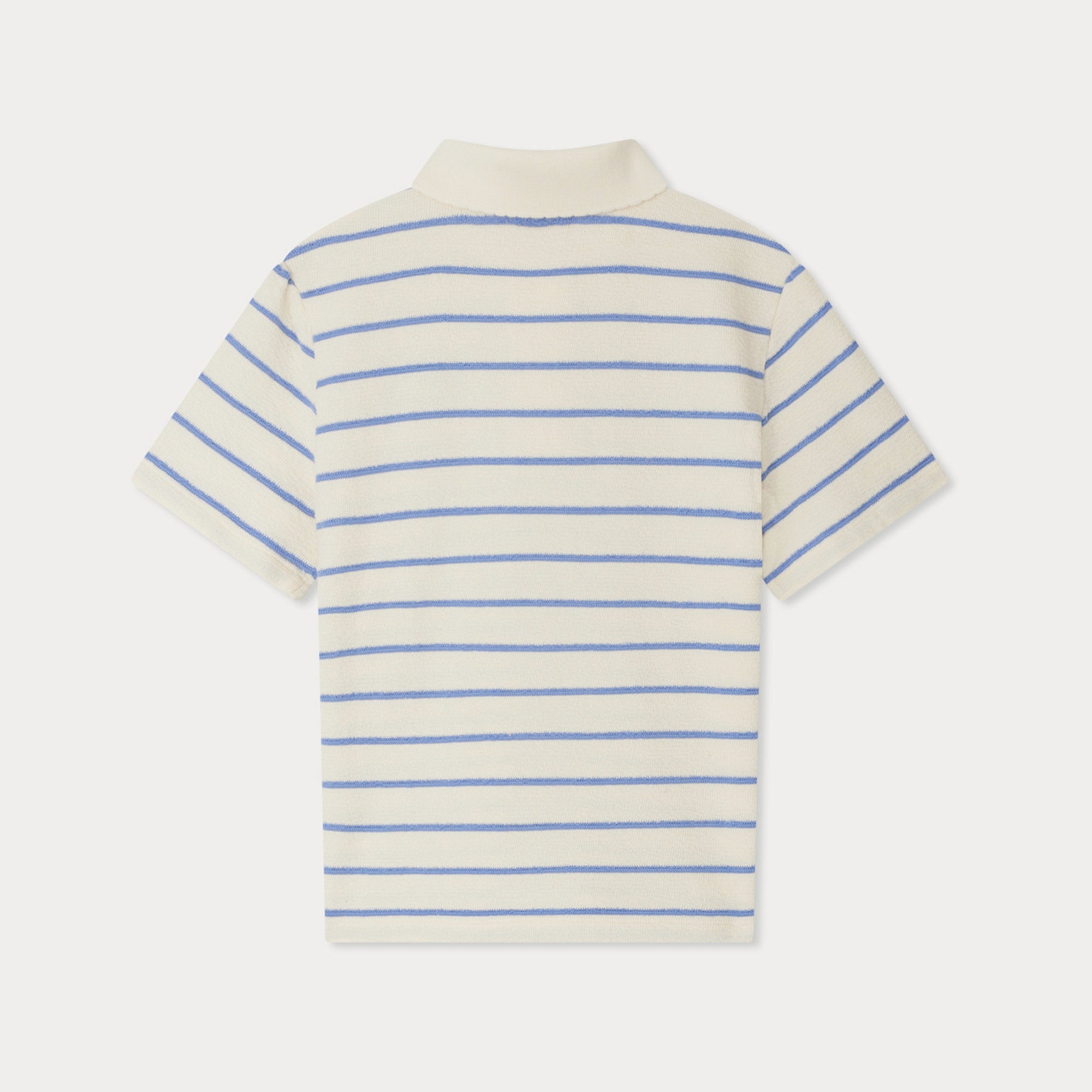 Girls Blue Stripes Cotton Polo Shirt