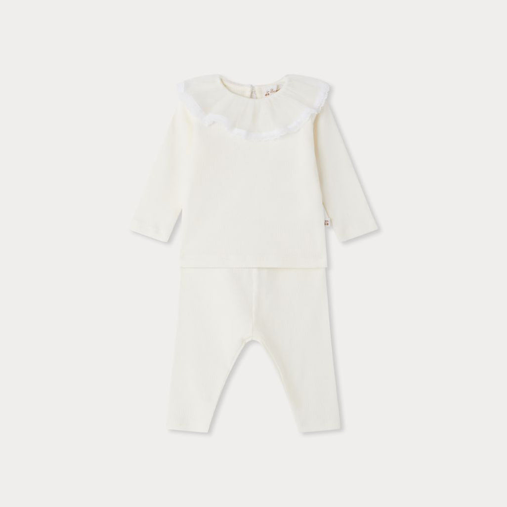 Baby Girls White Cotton Set