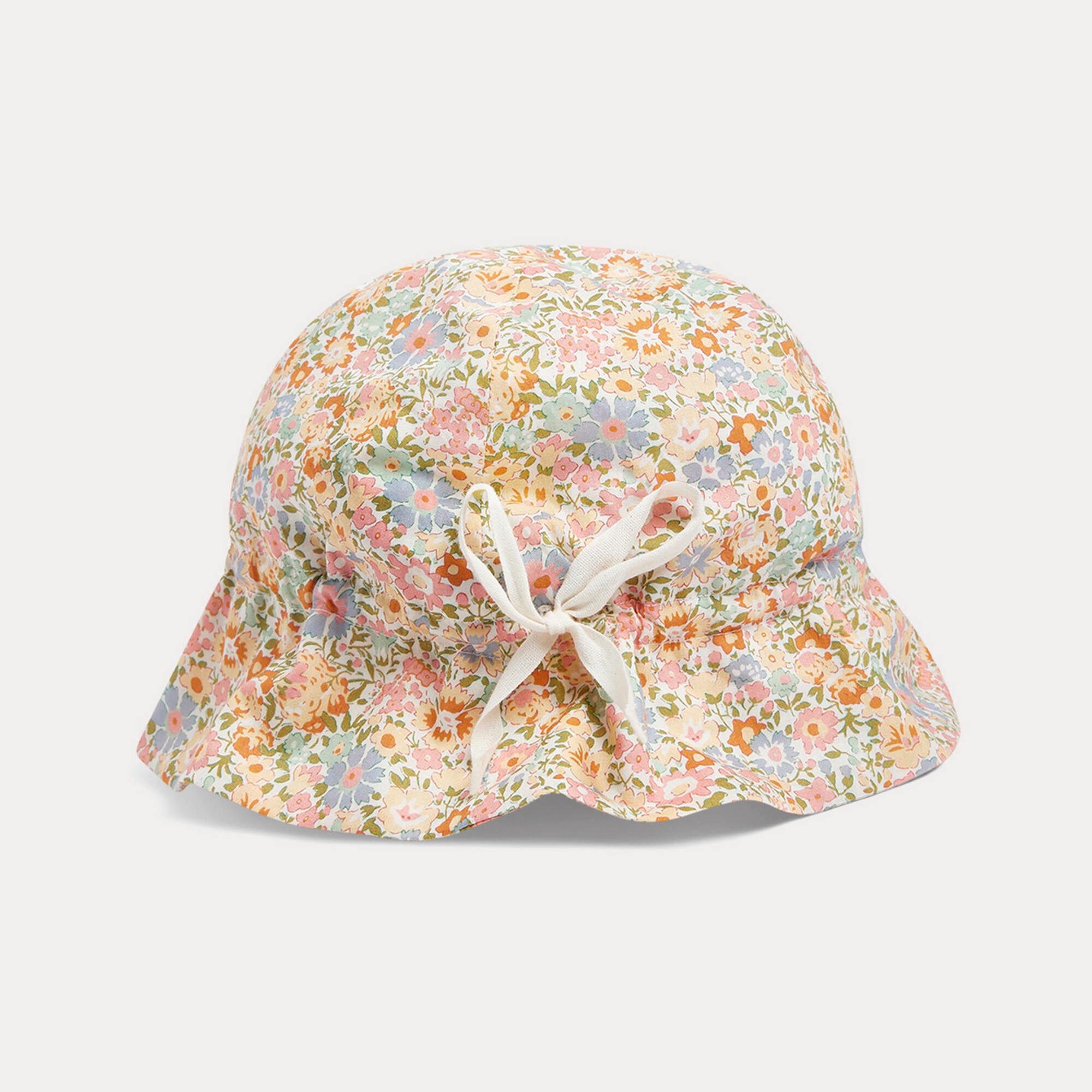 Baby Girls Pink Floral Cotton Hat