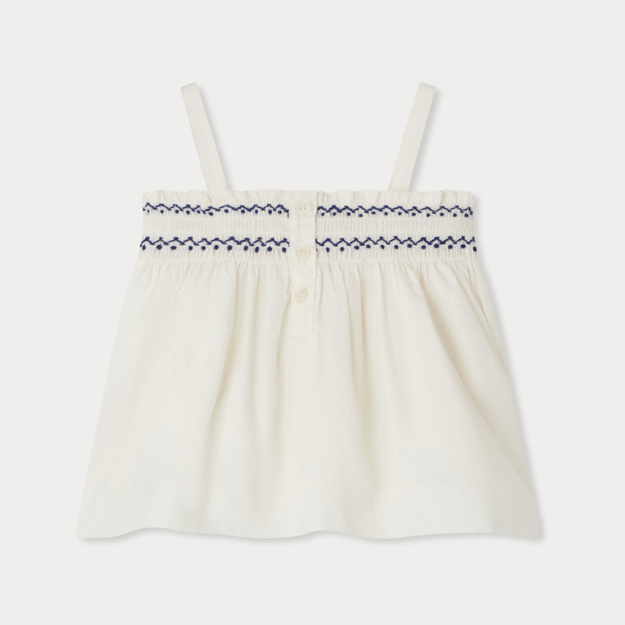 Baby Girls White Cotton Strap Top