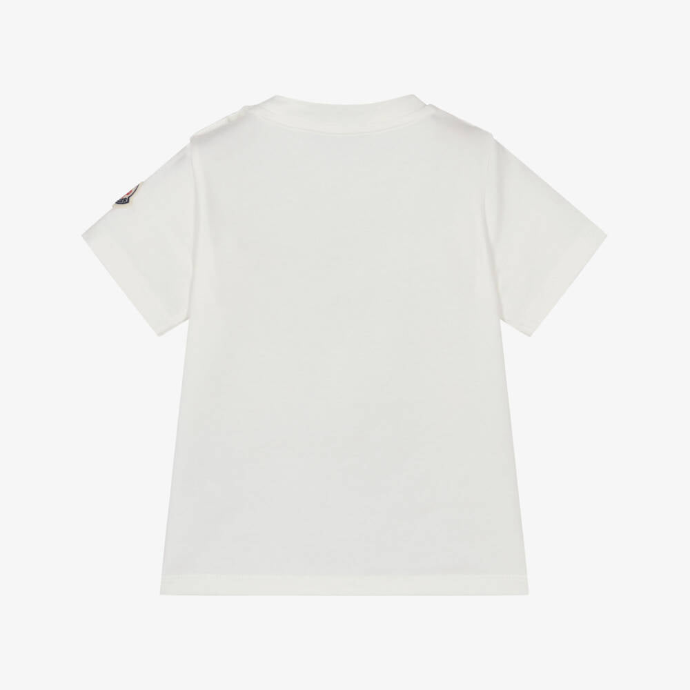 Baby Boys White Logo Cotton T-Shirt
