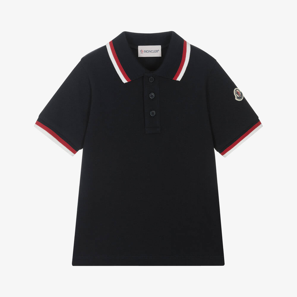 Boys Navy Cotton Polo Shirt