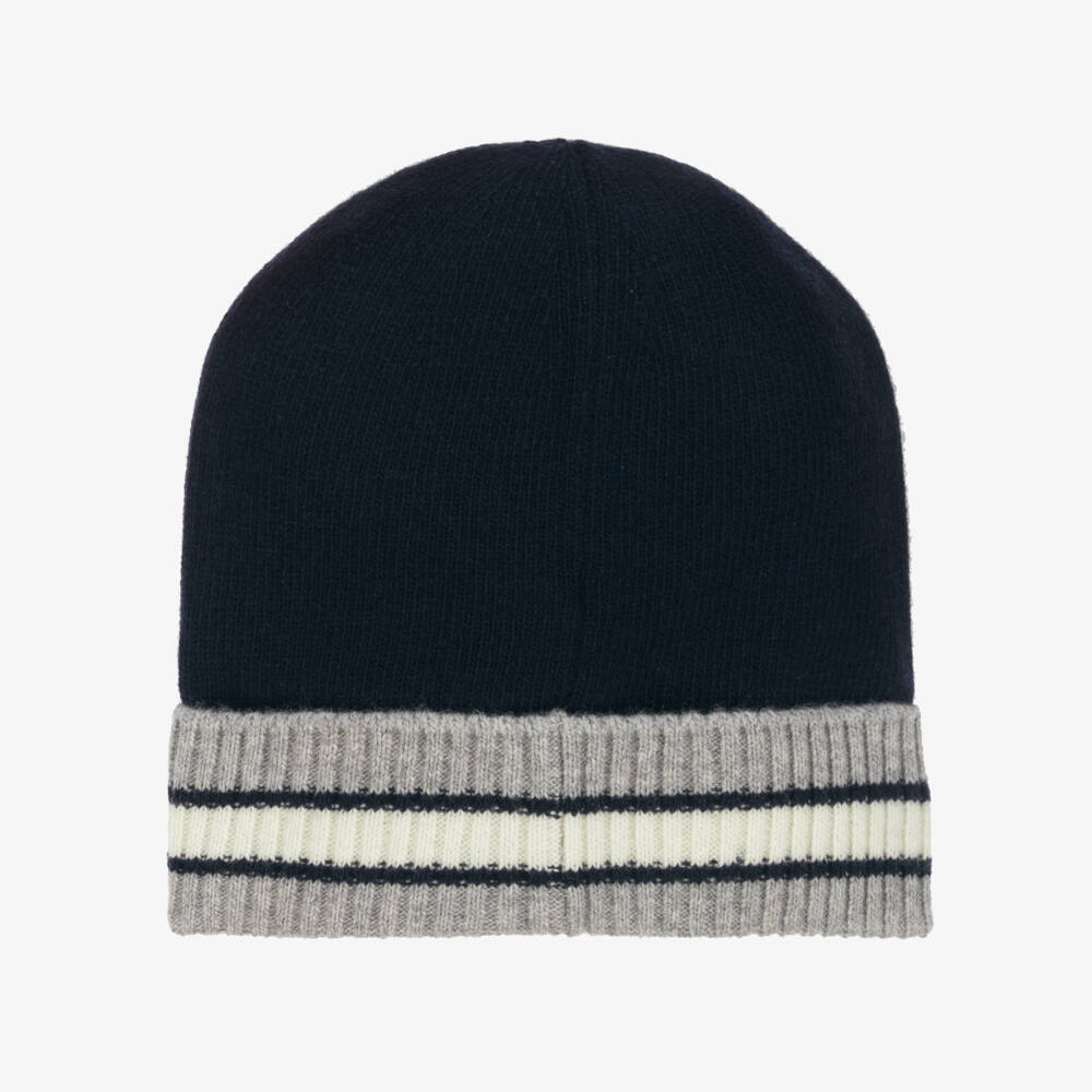 Boys Navy Wool Knit Hat