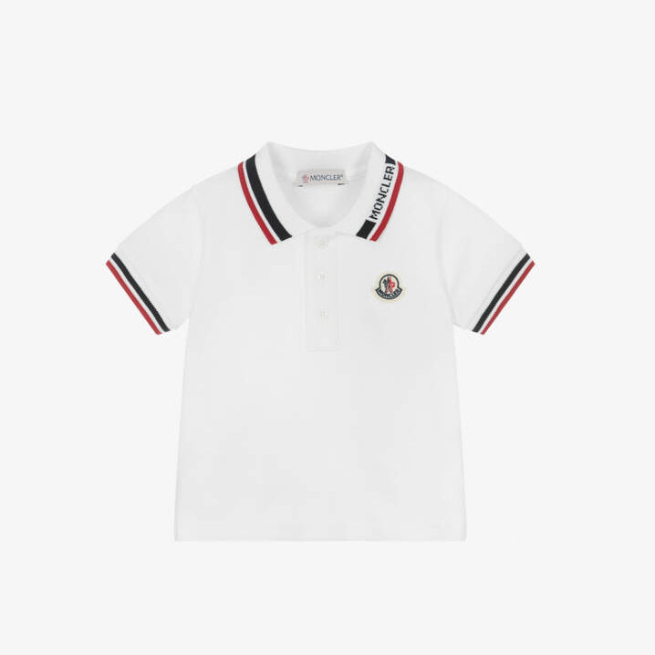 Baby Boys White Cotton Polo Shirt
