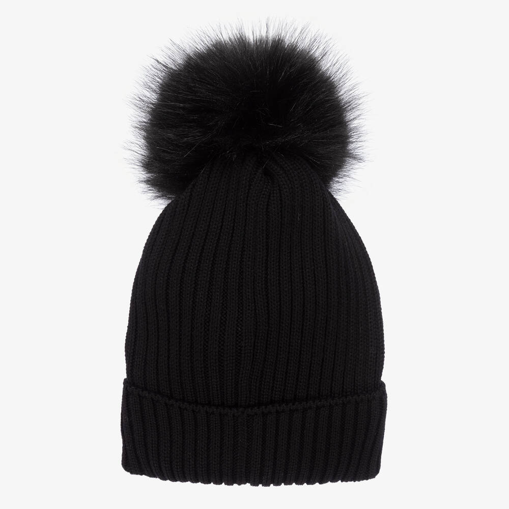 Boys & Girls Black Wool Hat
