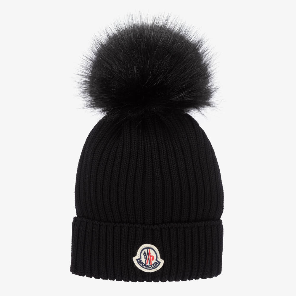 Boys & Girls Black Wool Hat