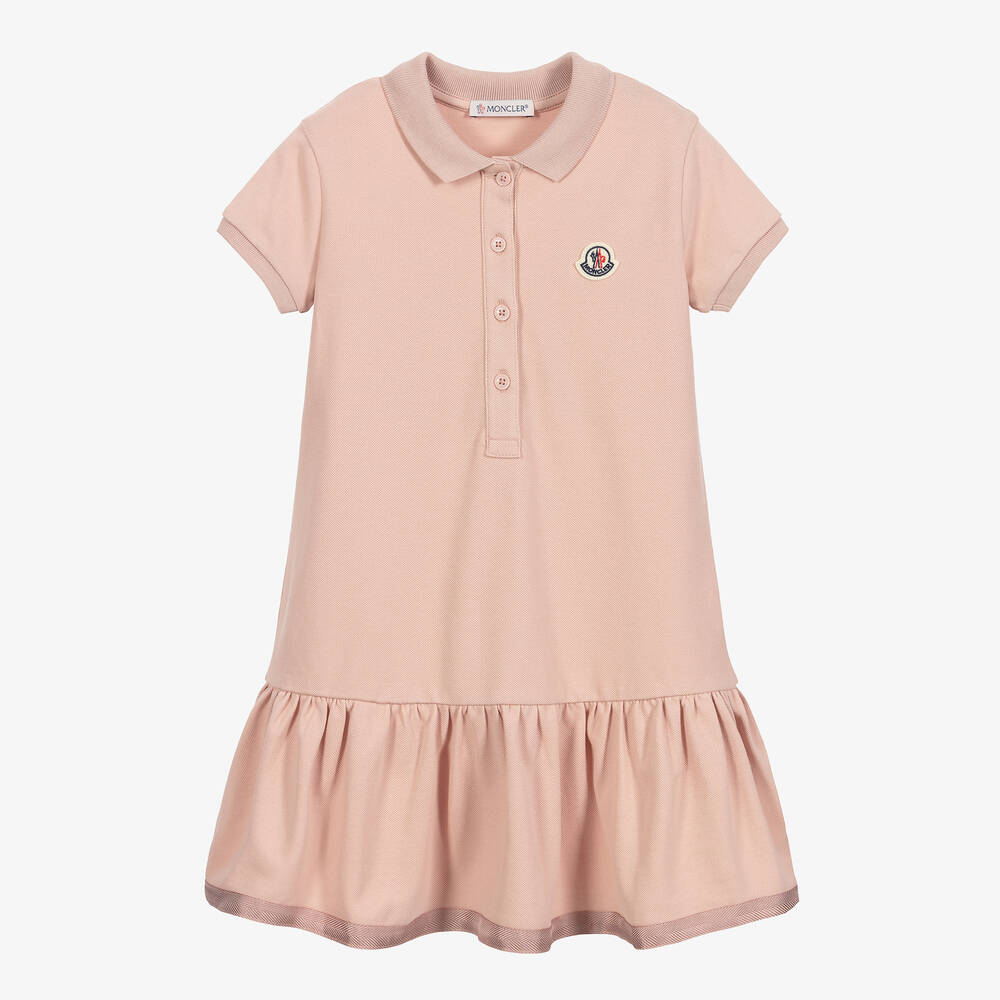 Girls Pink Cotton Polo Dress