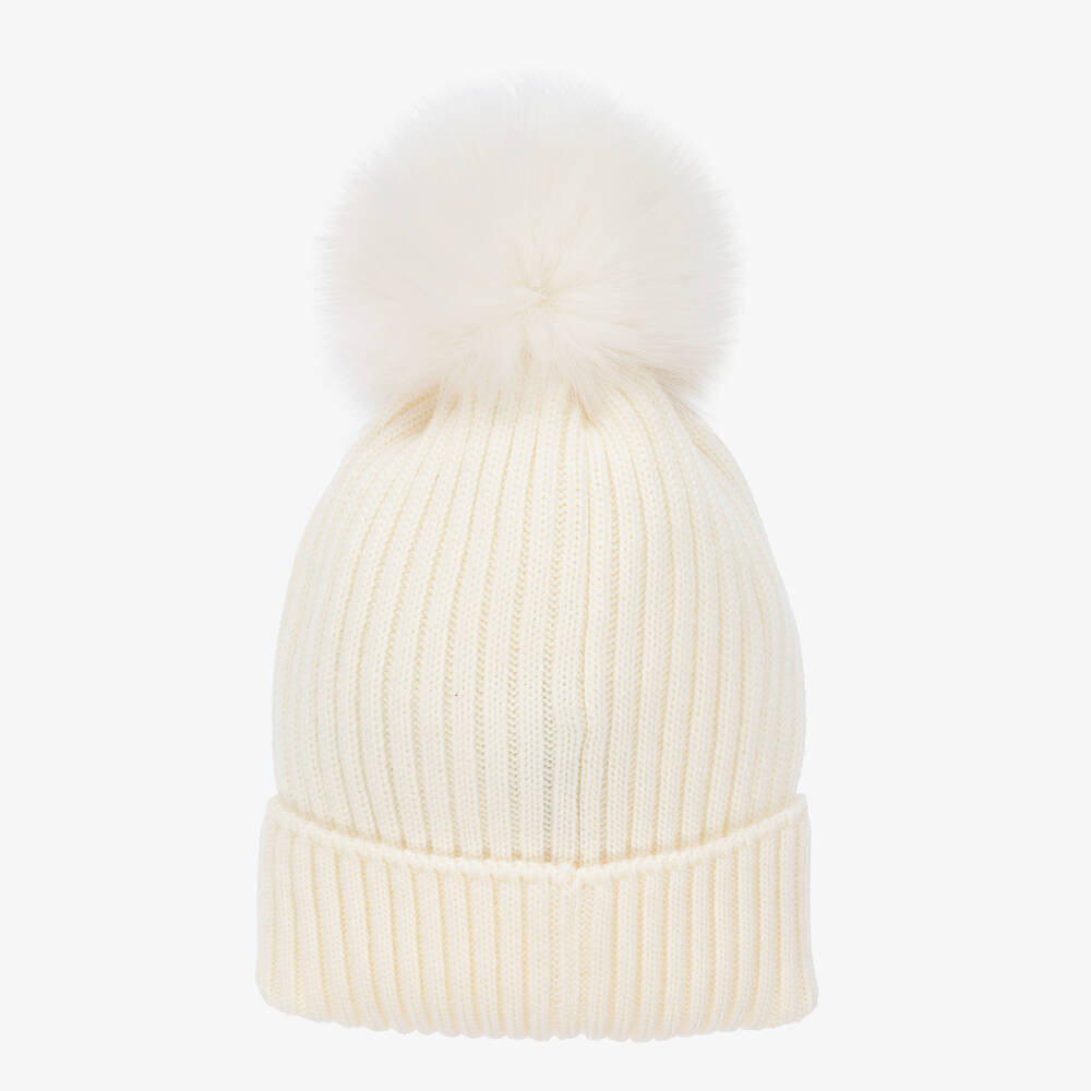 Boys & Girls White Wool Hat