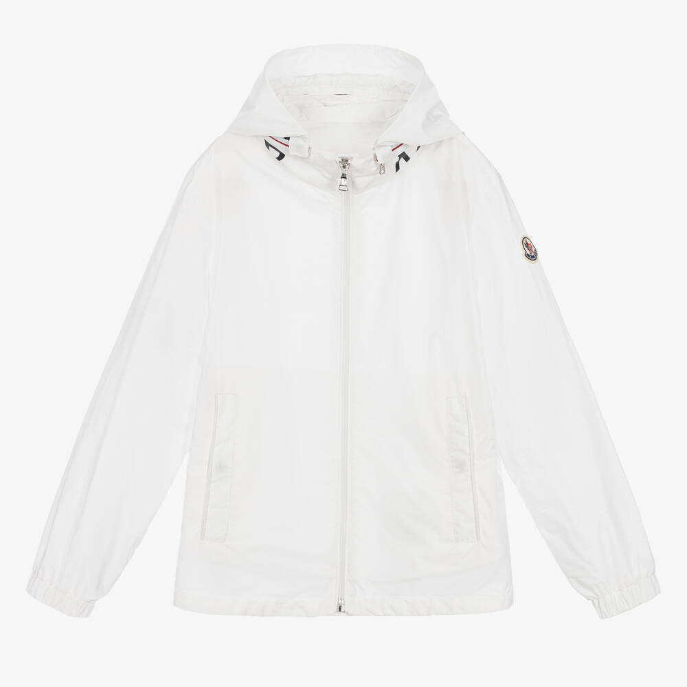 Boys White Zip-Up Jacket