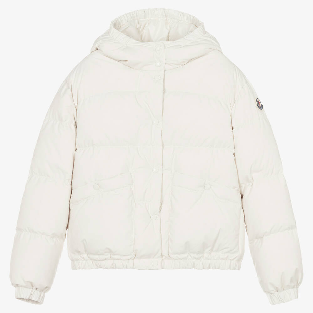 Girls White "EBRE" Padded Down Jacket