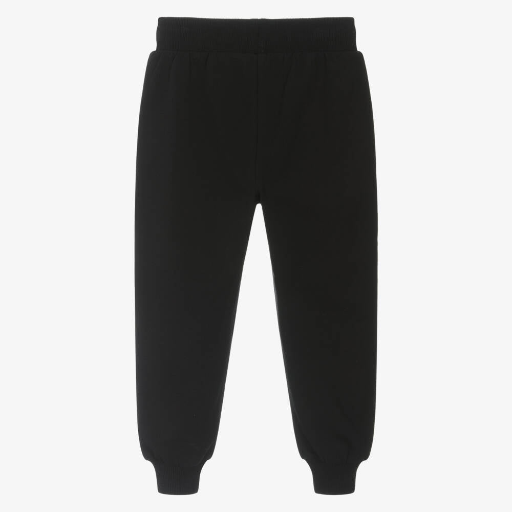 Boys & Girls Black Logo Cotton Trousers