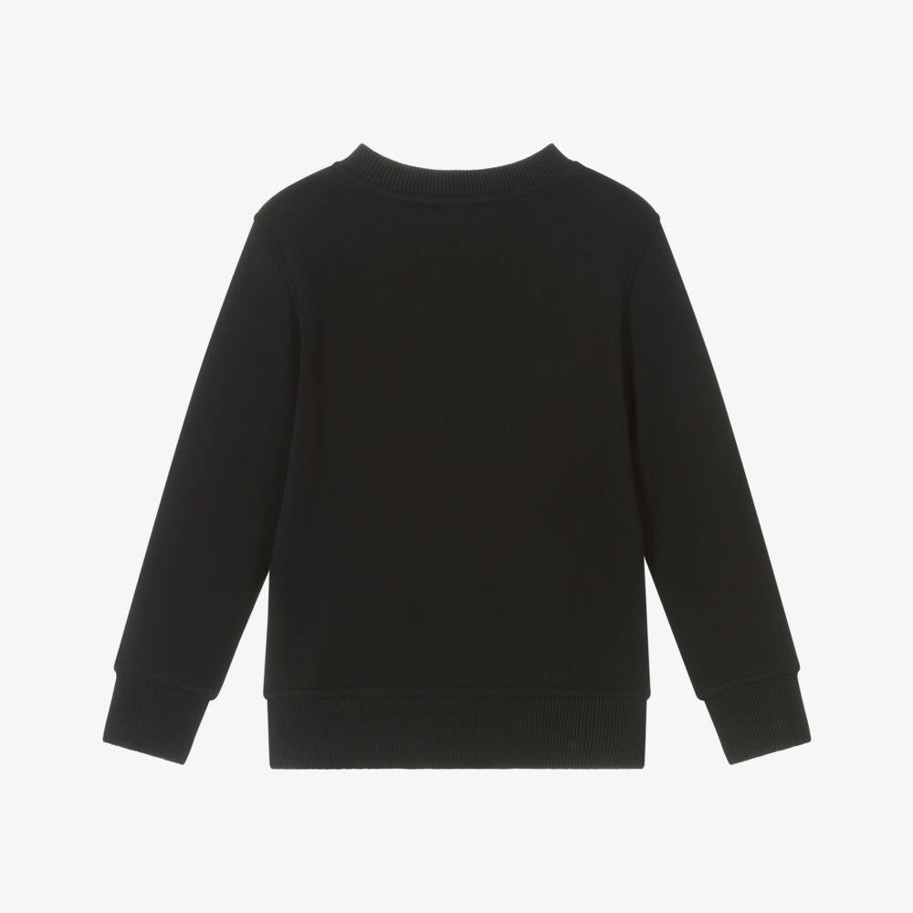 Boys & Girls Black Printed Cotton Sweatshirt