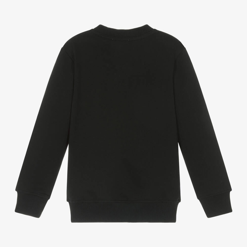 Boys & Girls Black Printed Cotton Sweatshirt