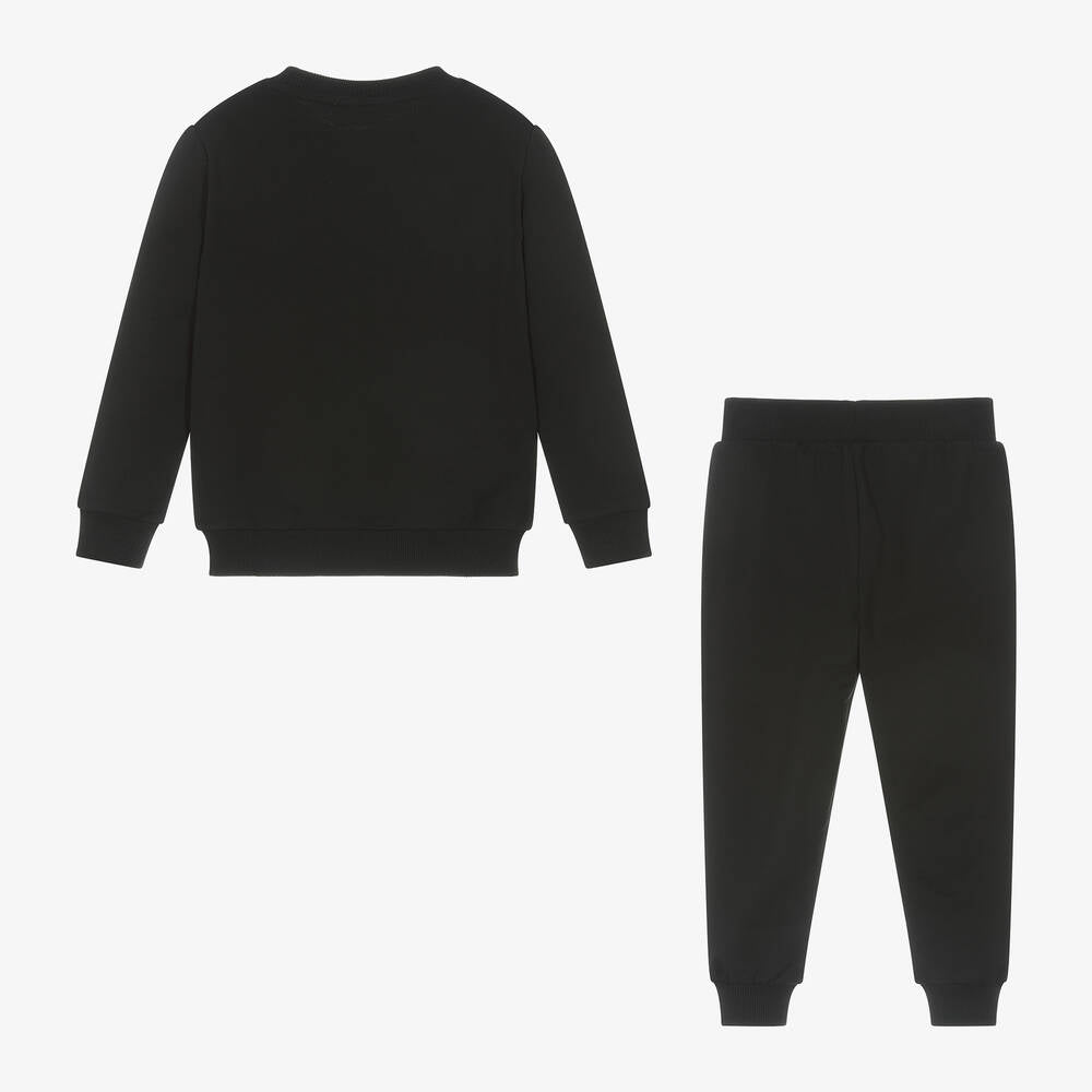 Boys & Girls Black Logo Cotton Set