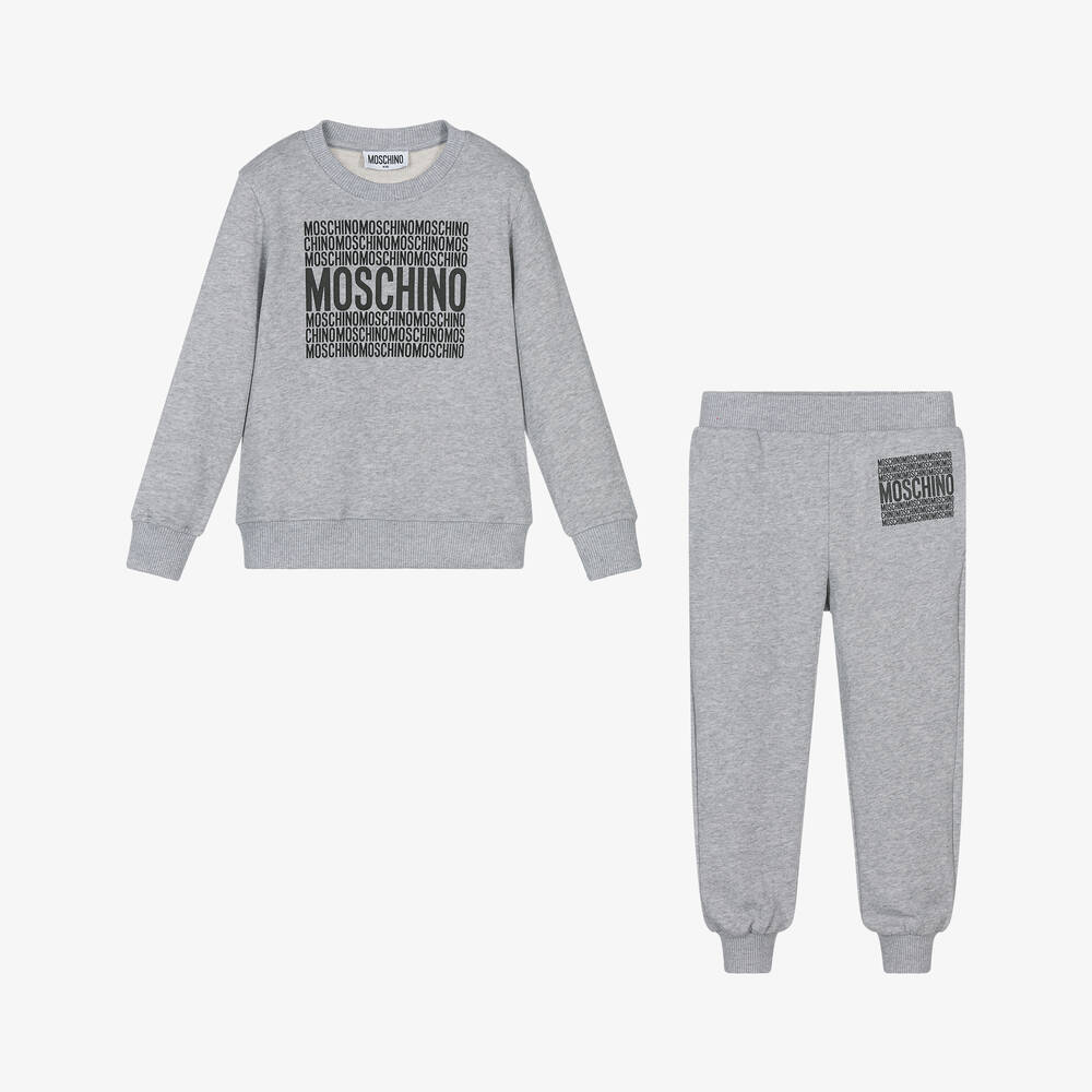 Boys & Girls Grey Logo Cotton Set