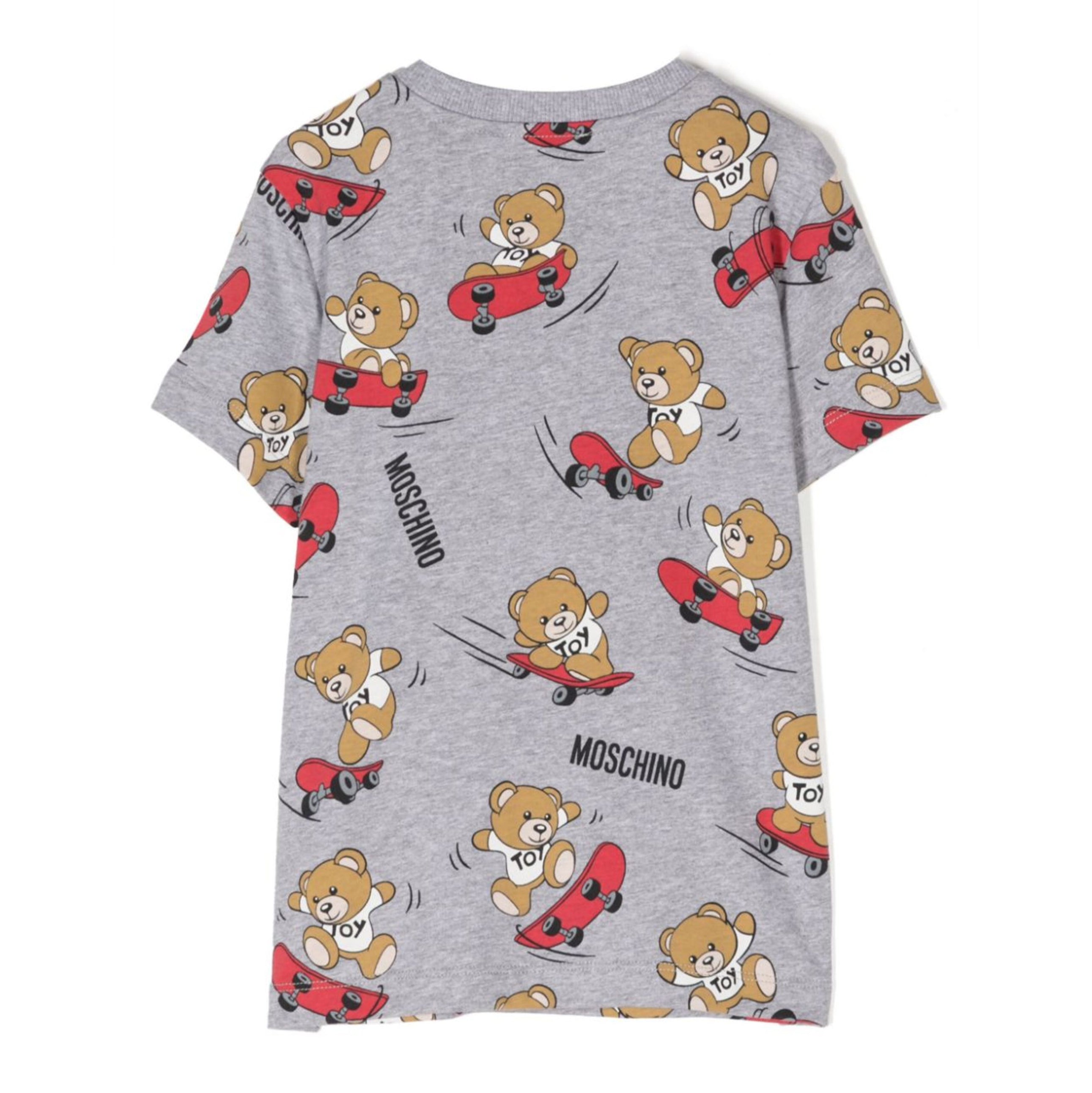 Boys & Girls Grey Printed Cotton T-Shirt