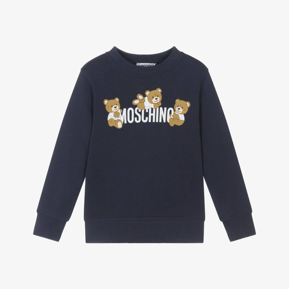 Boys & Girls Navy Printed Cotton Sweatshirt