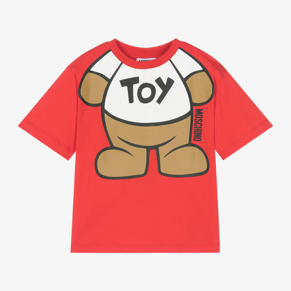 Boys & Girls Red Teddy Bear Cotton T-Shirt