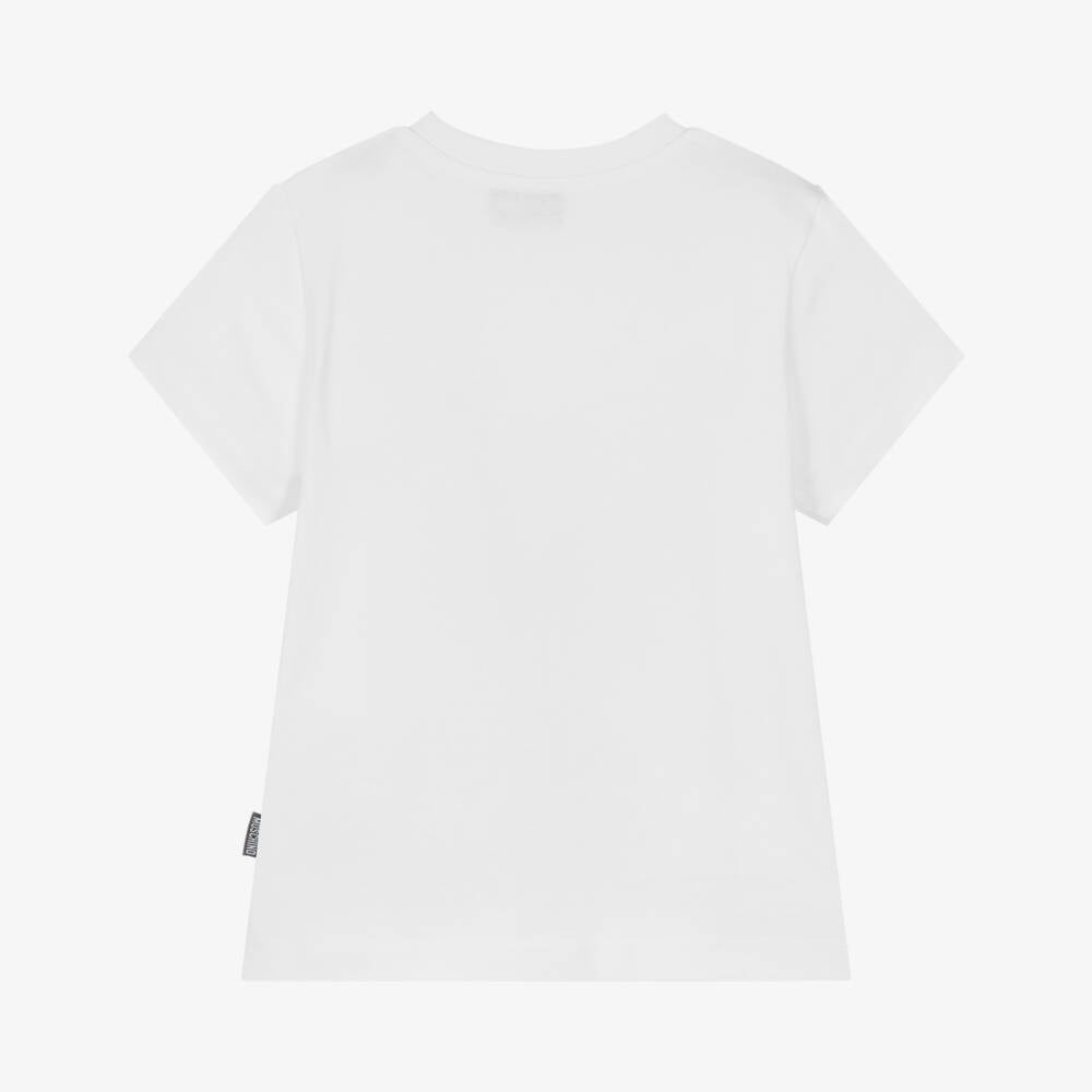 Boys & Girls White Cotton T-Shirt