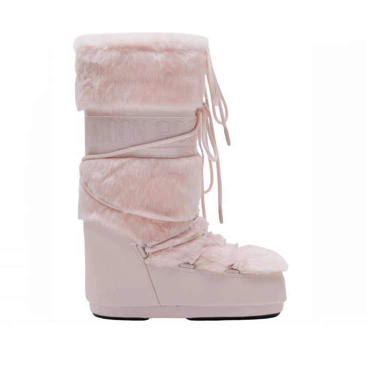 Women Dusty Pink "ICON" Faux Fur Boots